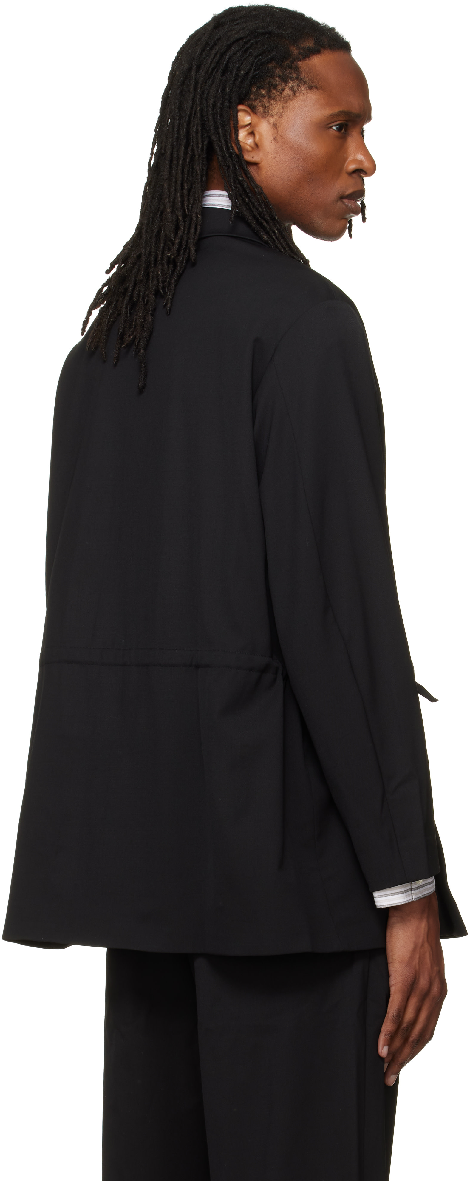 Kiko Kostadinov: Black Laan Gathered Blazer | SSENSE
