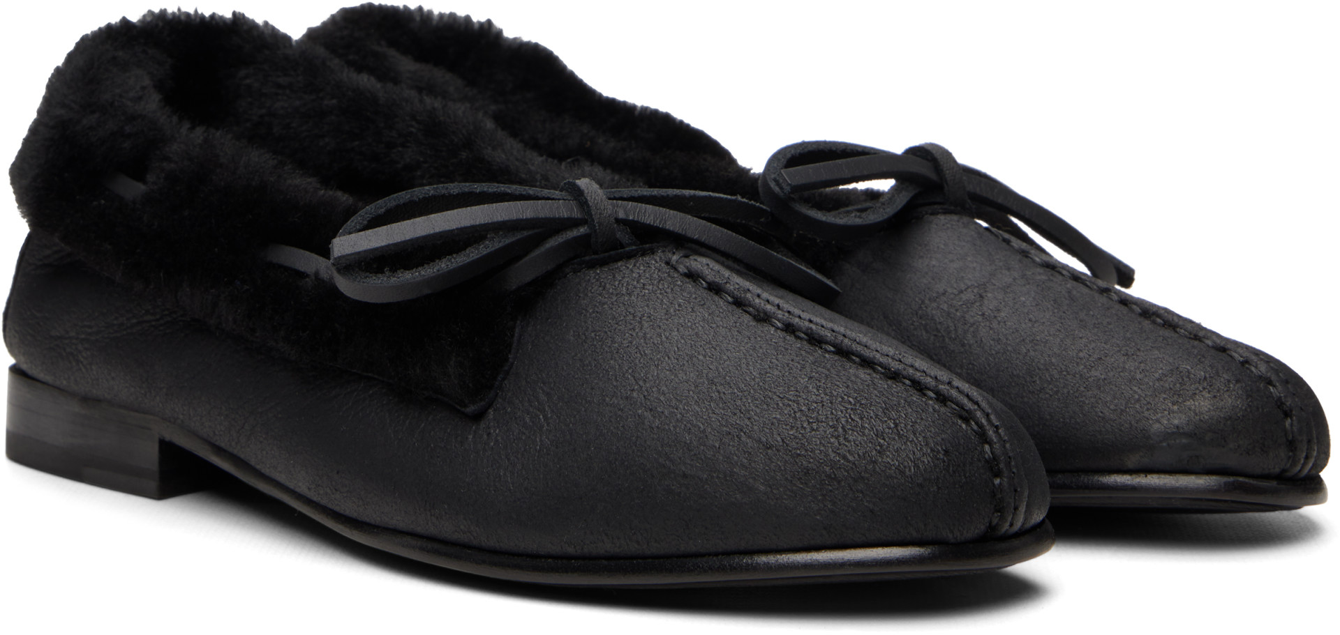新品未使用★HEREU ヘリュー　ムートンシューズ　TILLA SHEARING HEREU: Black Tilla Shearling Loafers | SSENSE
