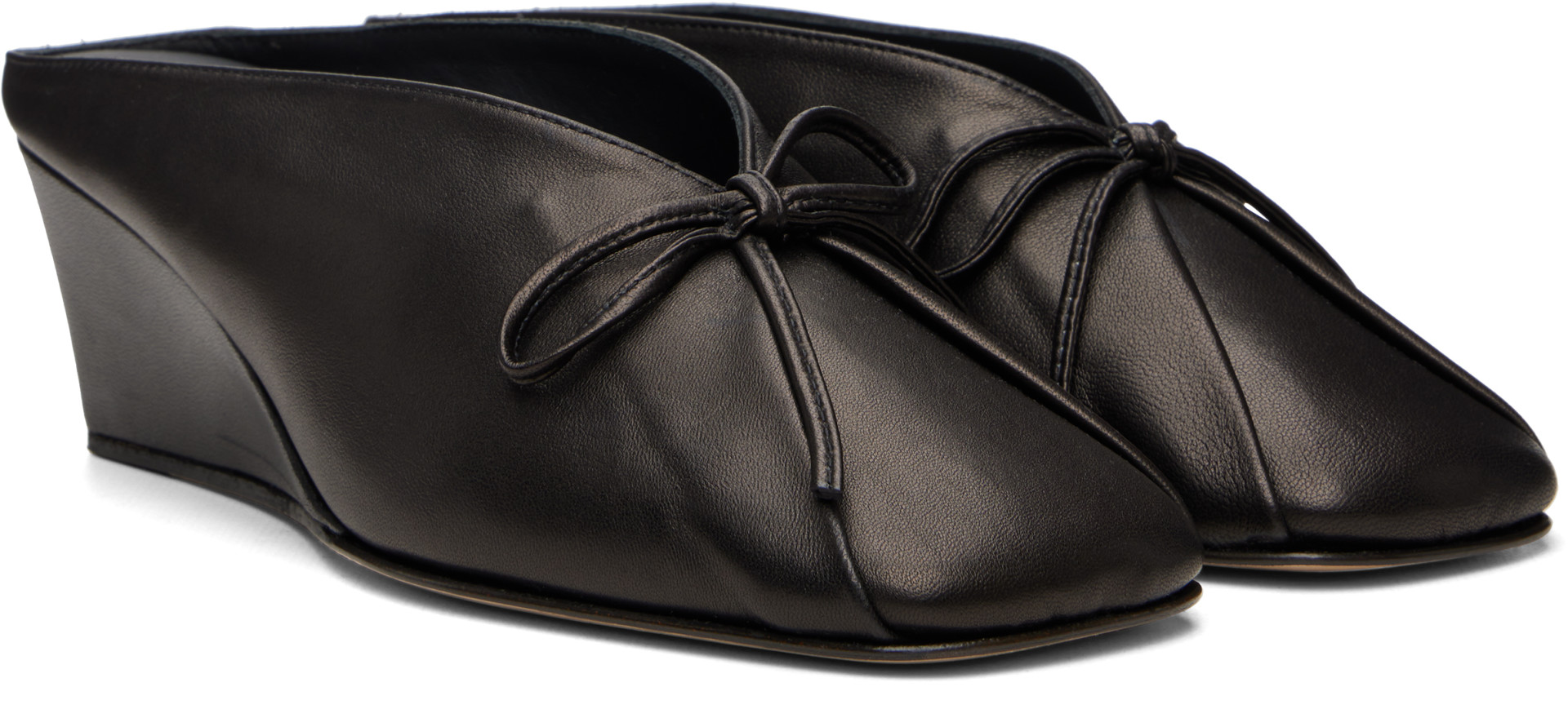 HEREU - Mules à talon compensé Resso noires