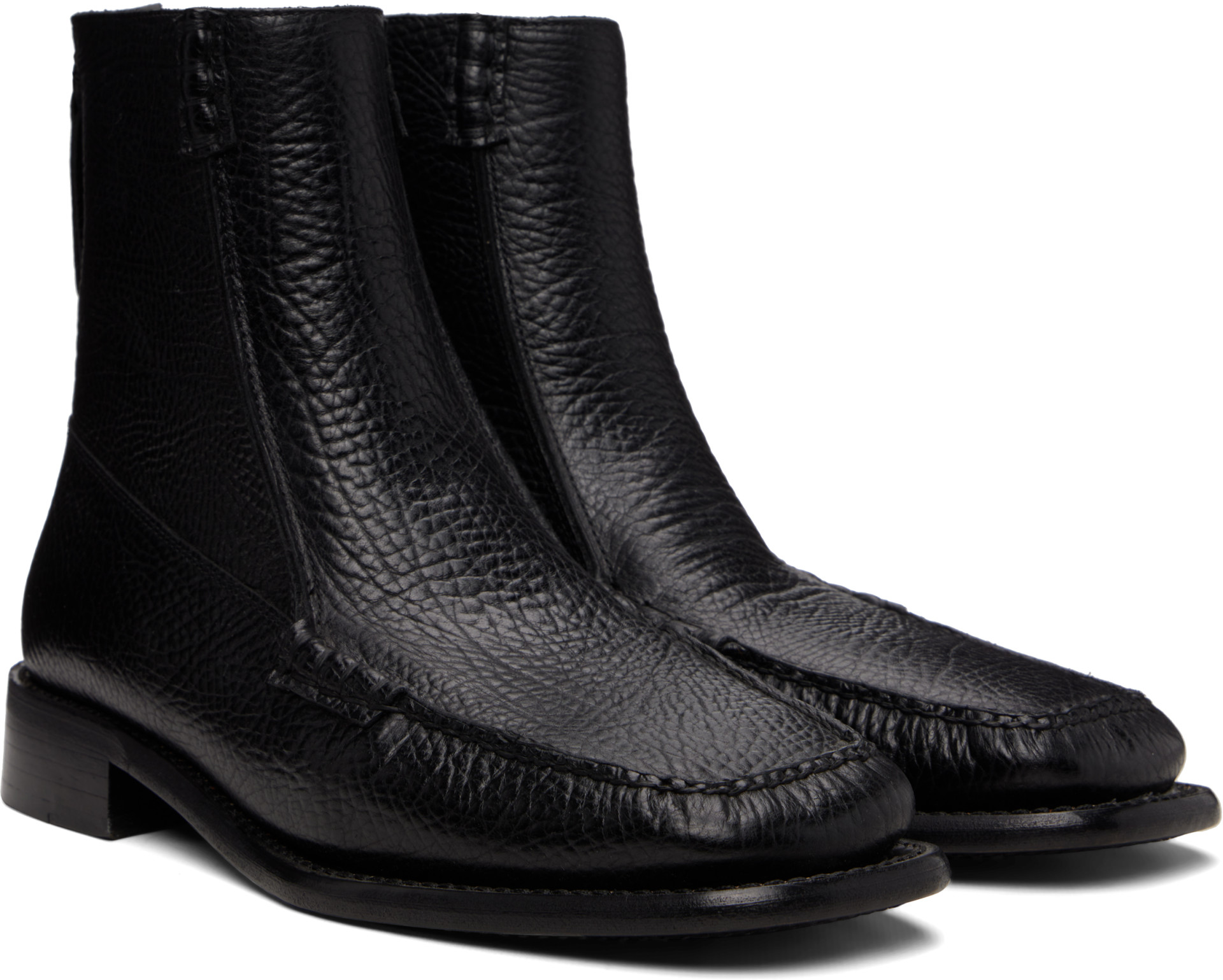 HEREU - Black Quadra Grainy Boots