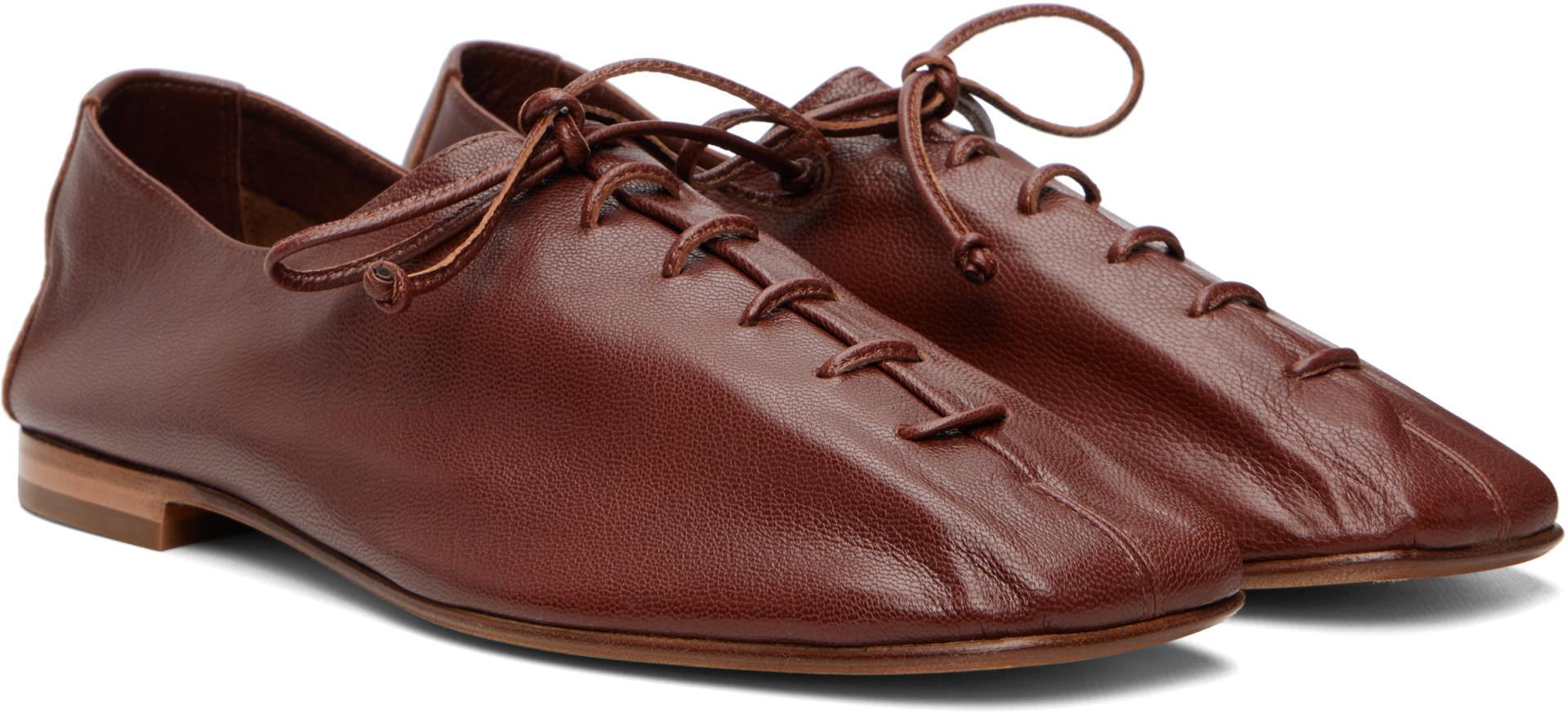 HEREU - Brown Plegada Shiny Loafers