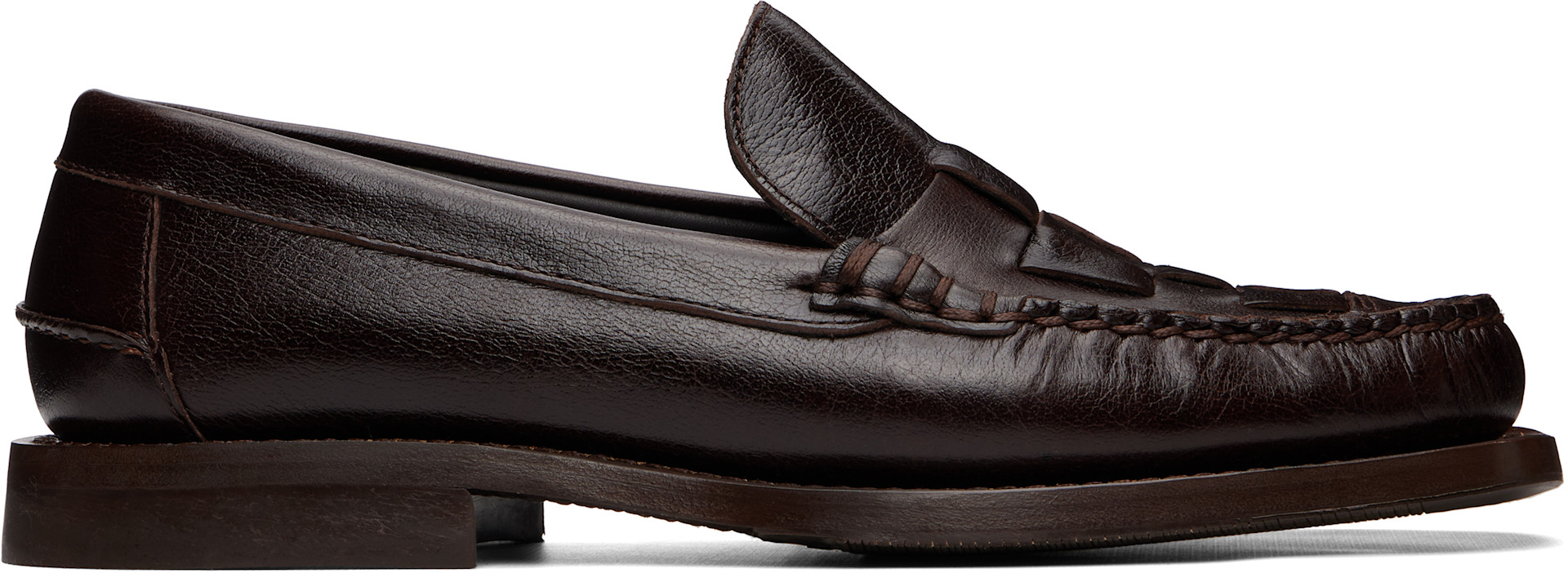 HEREU: ブラウン Nombela Waxed ローファー | SSENSE 日本