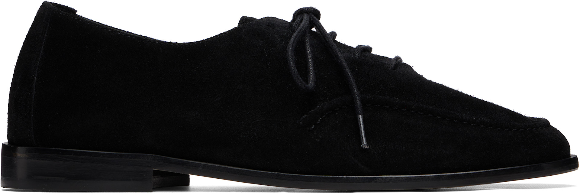 HEREU: ブラック Juliol Lace Up スエード ローファー | SSENSE 日本