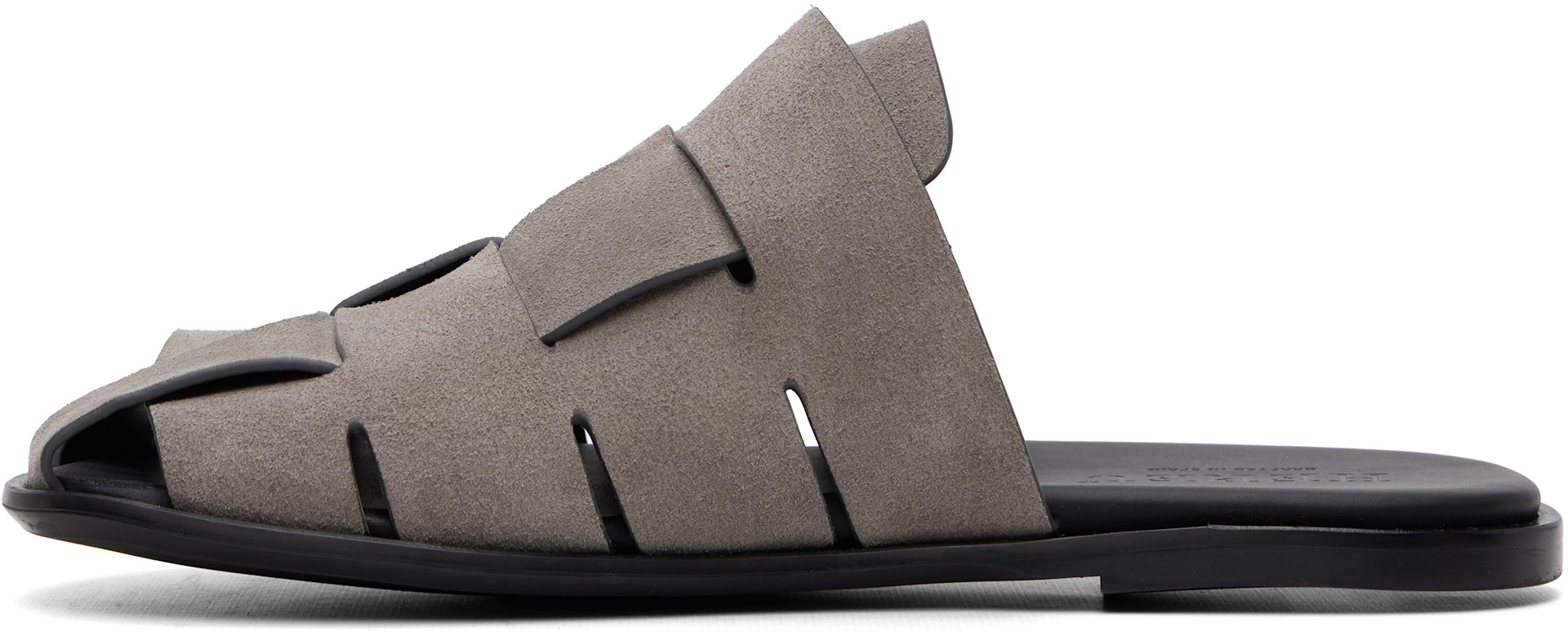HEREU - Gray Dira Slim Suede Mule Loafers