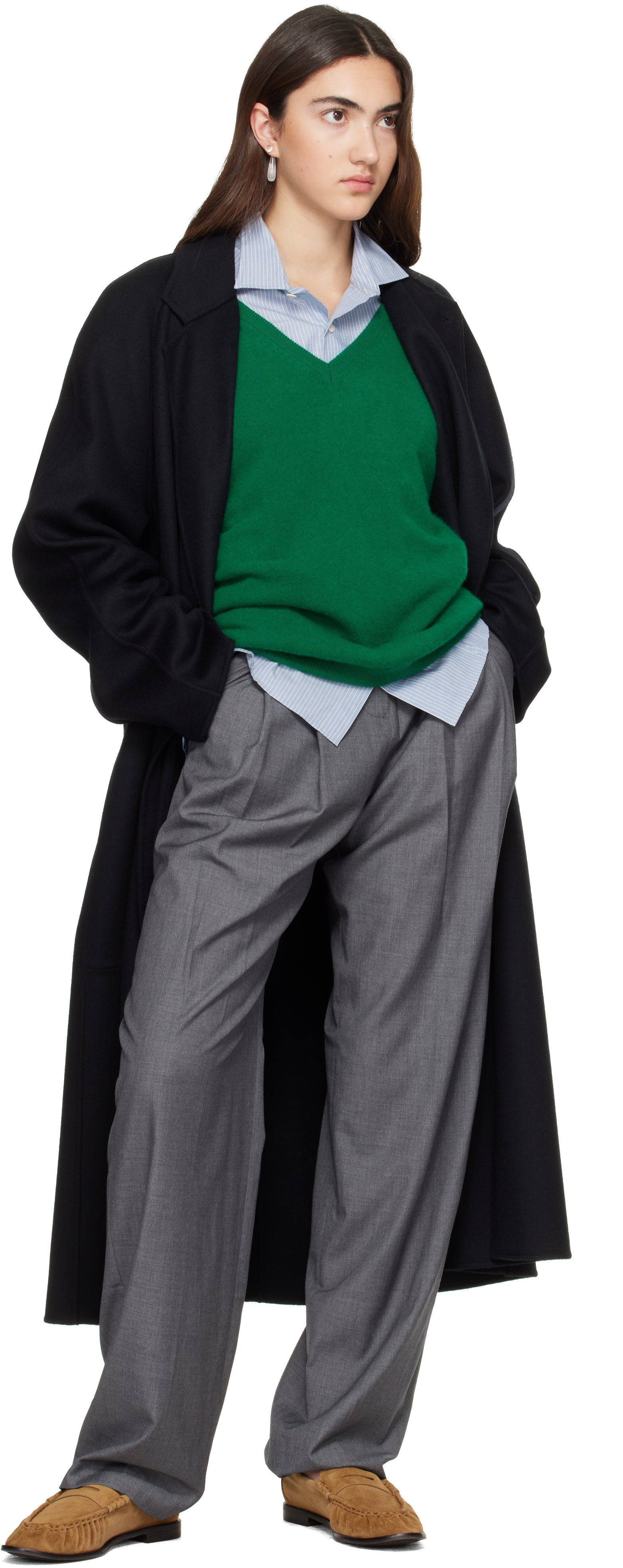 ssstein - Black W/CA Double Face Notch Lapel Coat