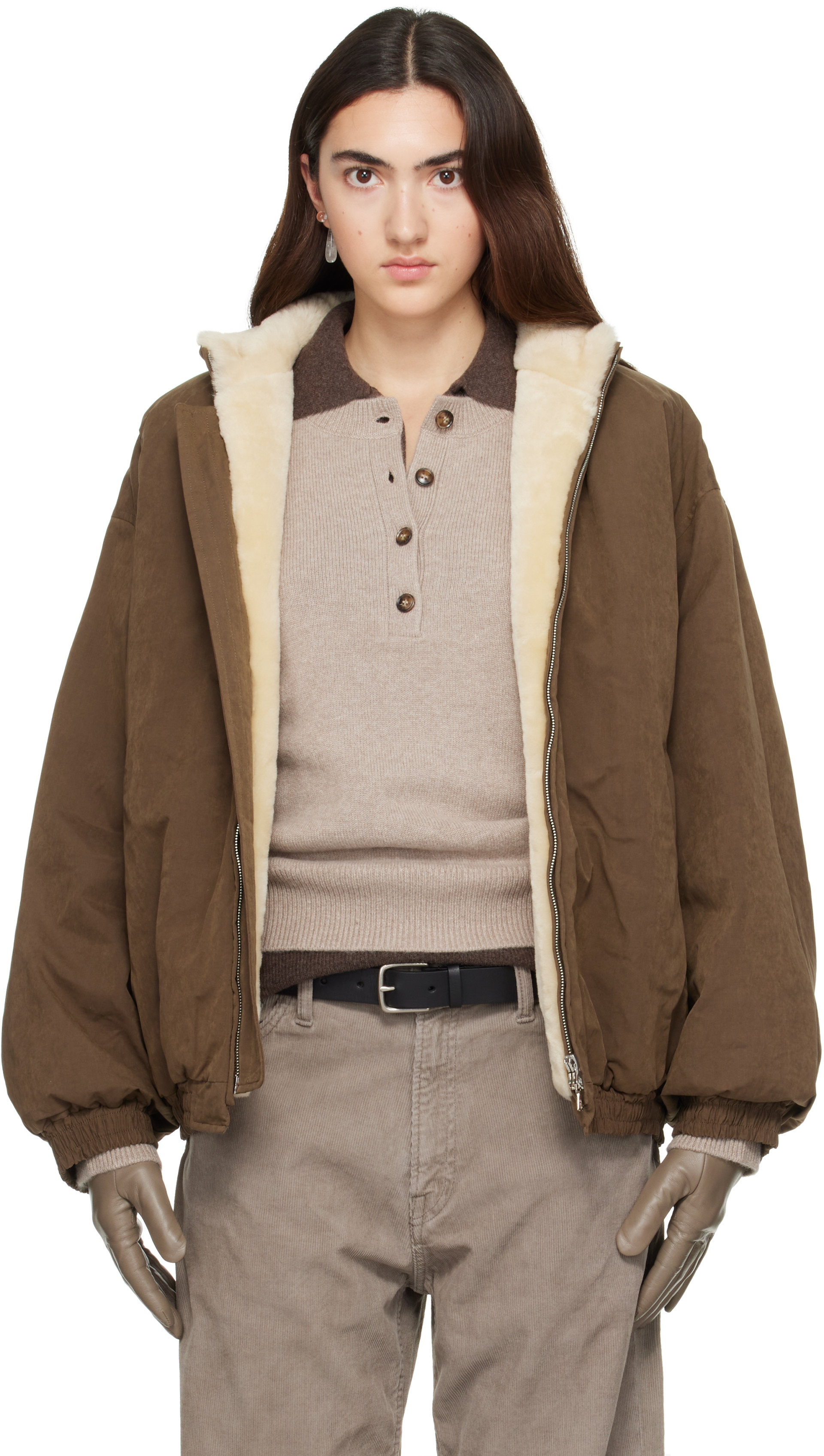 ssstein - Khaki Mouton Inner Padded Jacket