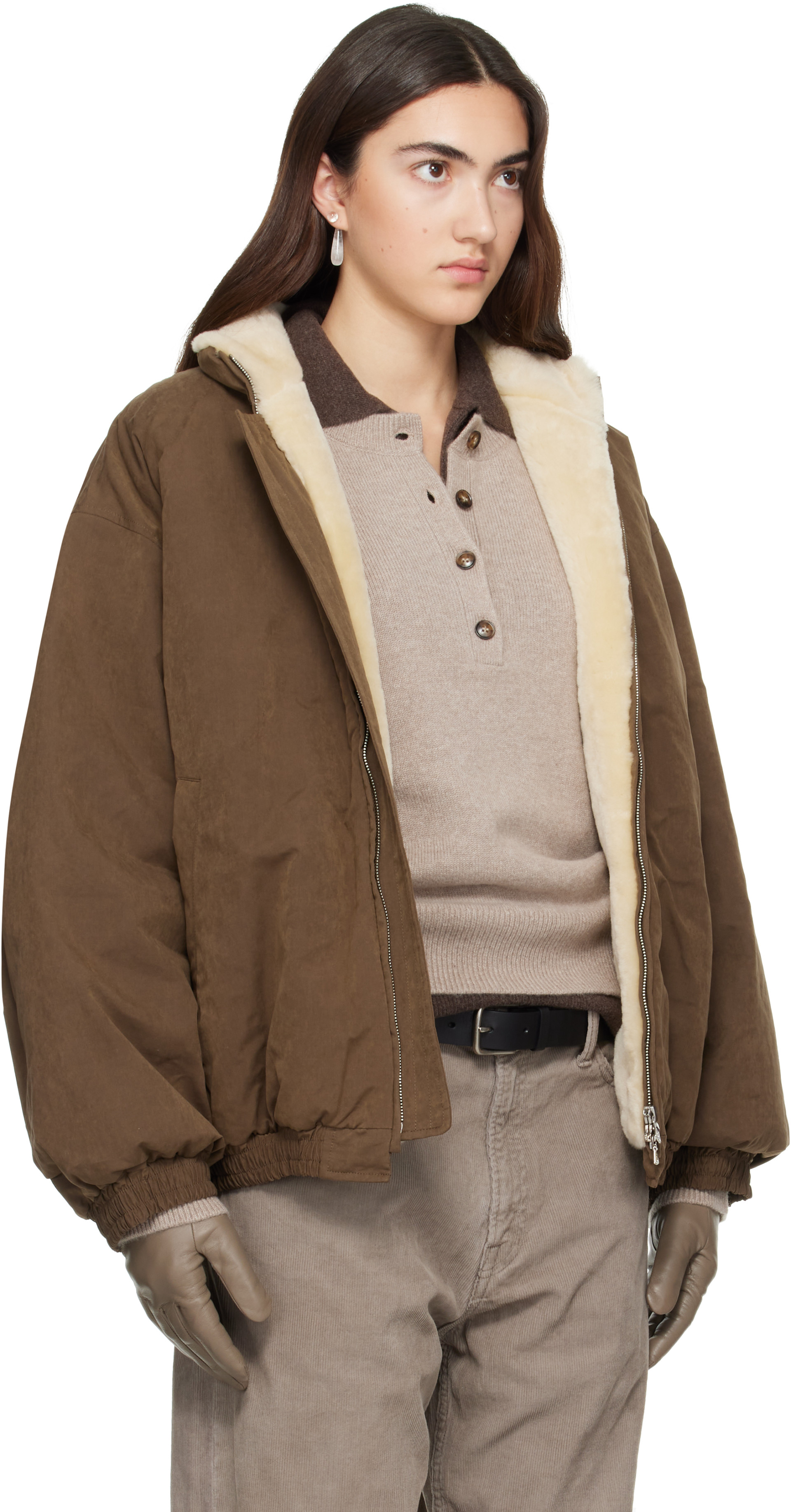 ssstein - Khaki Mouton Inner Padded Jacket