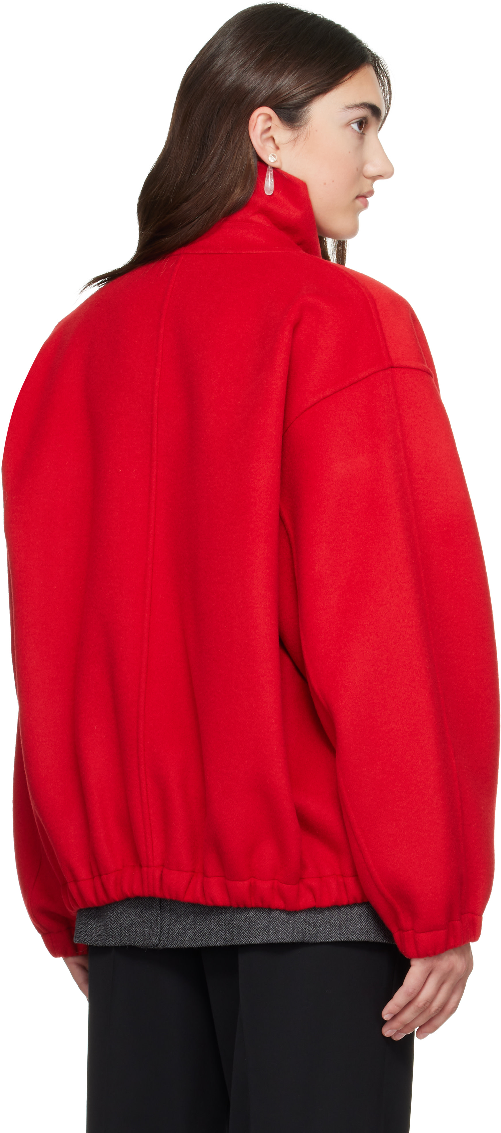 ssstein - Red W/CA Double Face Cloth Zip Jacket