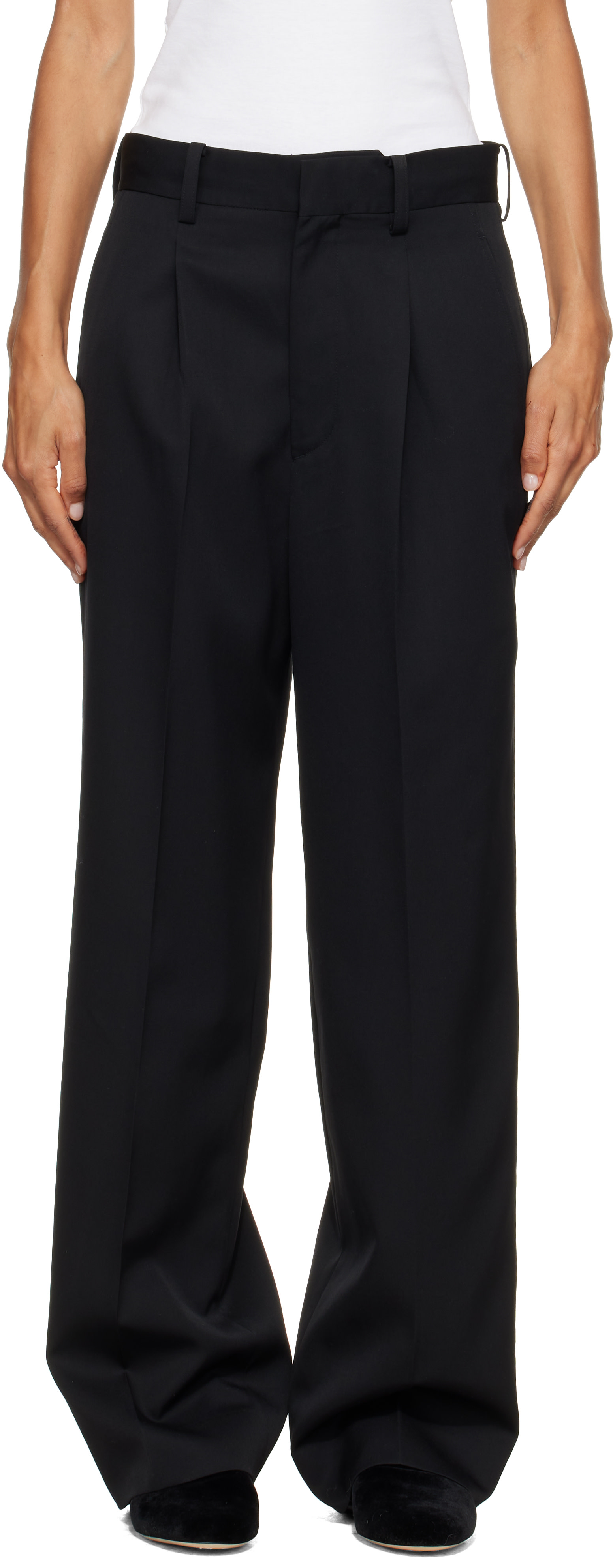 ssstein: Black Straight Trousers | SSENSE