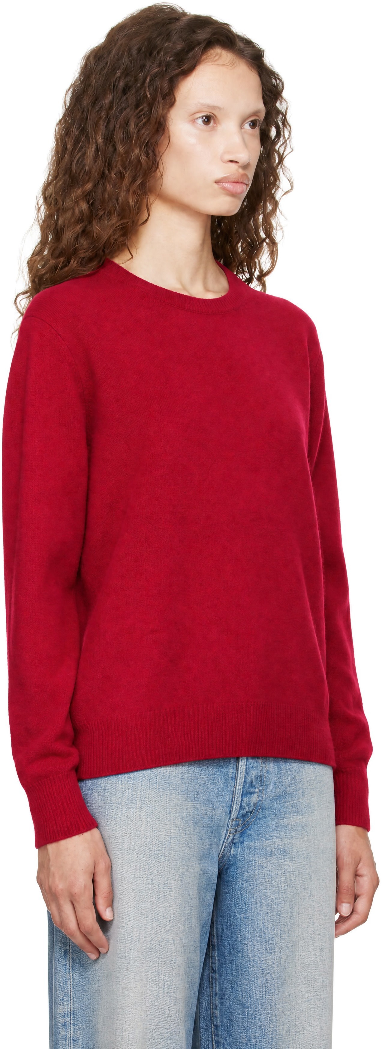 ssstein: レッド Extra Fine Wool Knit クルーネックセーター | SSENSE