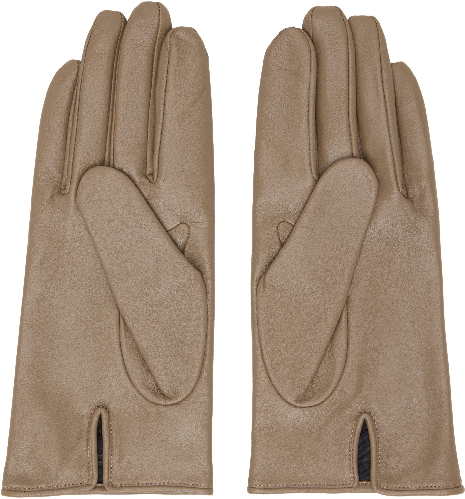 ssstein - Taupe Leather Gloves