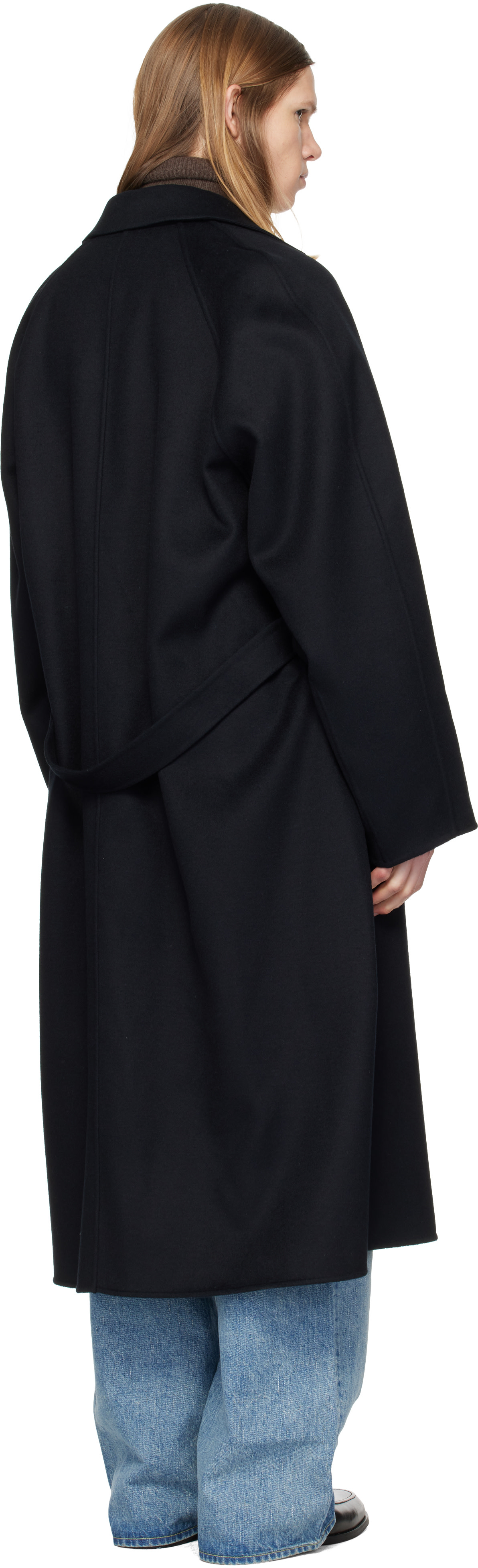 ssstein - Black W/CA Double Face Notch Lapel Coat