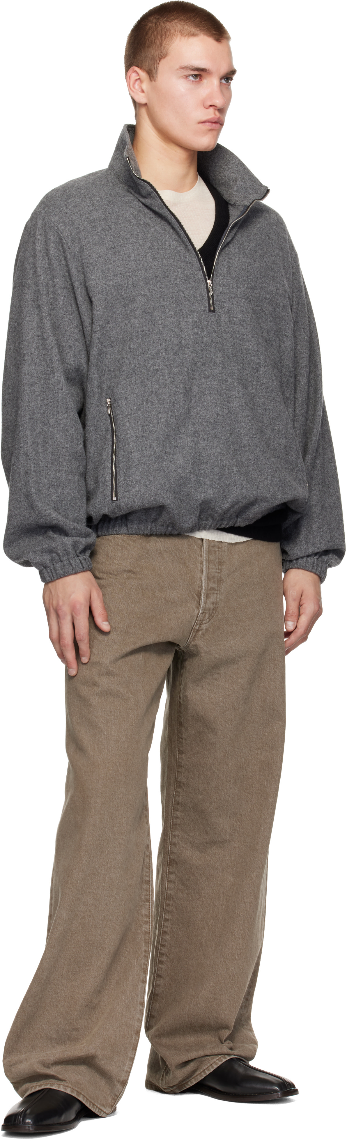 ssstein - Gray Fleece Pullover Sweater
