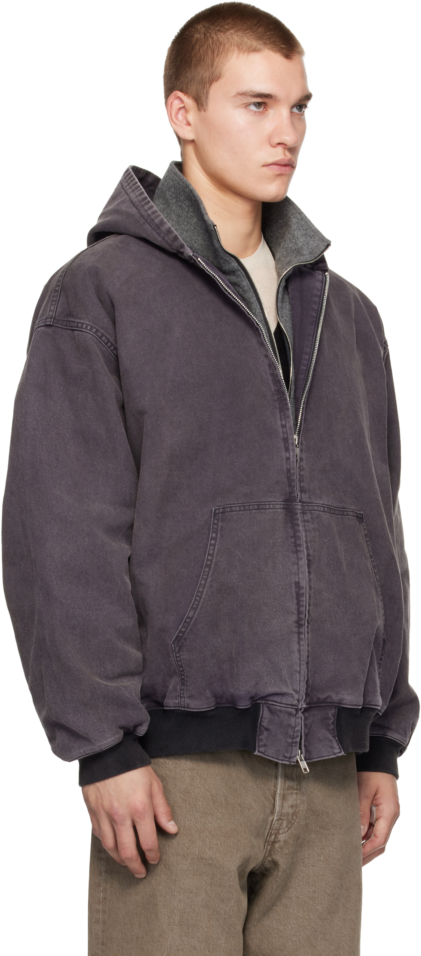 ssstein - Gray Vintage Hooded Jacket