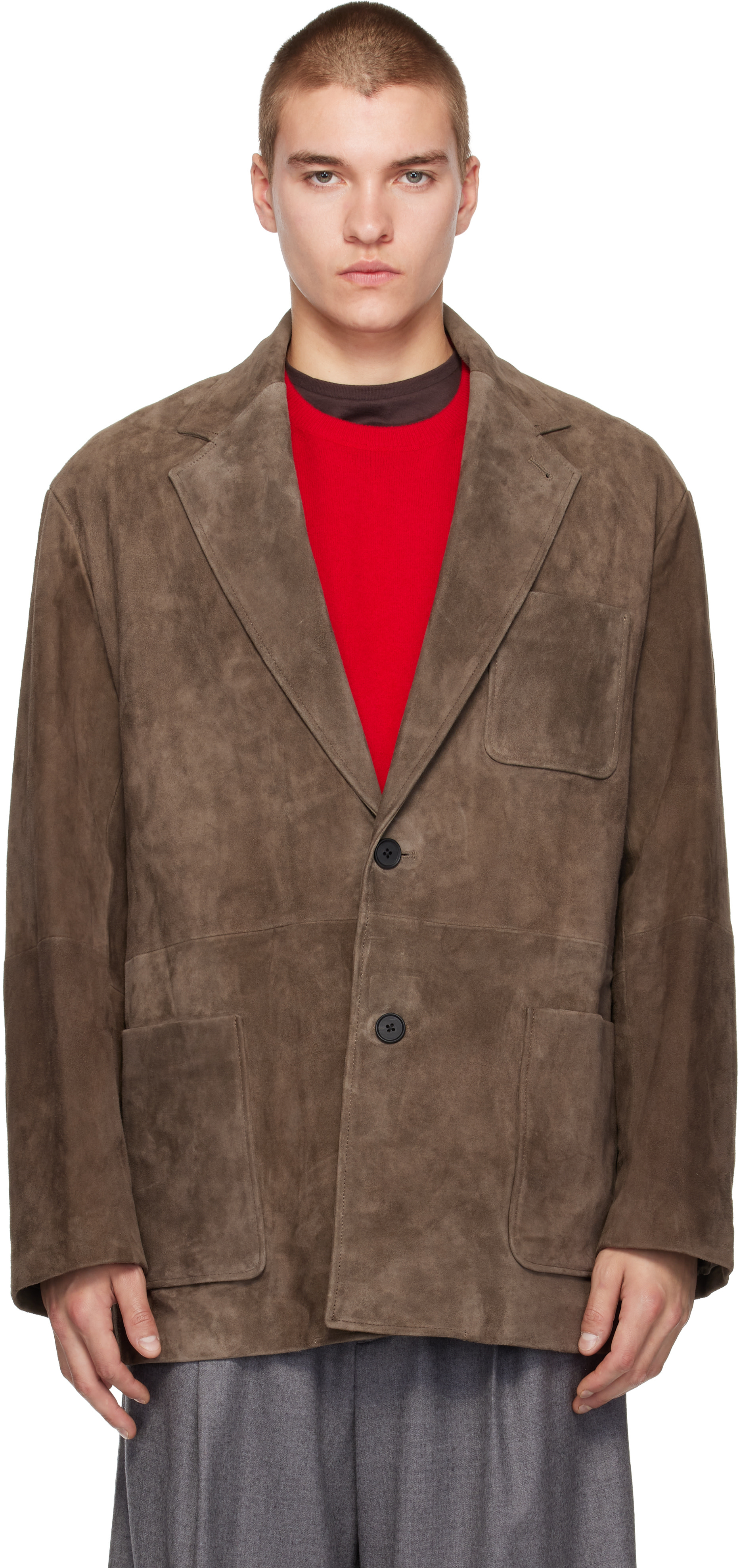 ssstein - Brown Goat Suede Blazer
