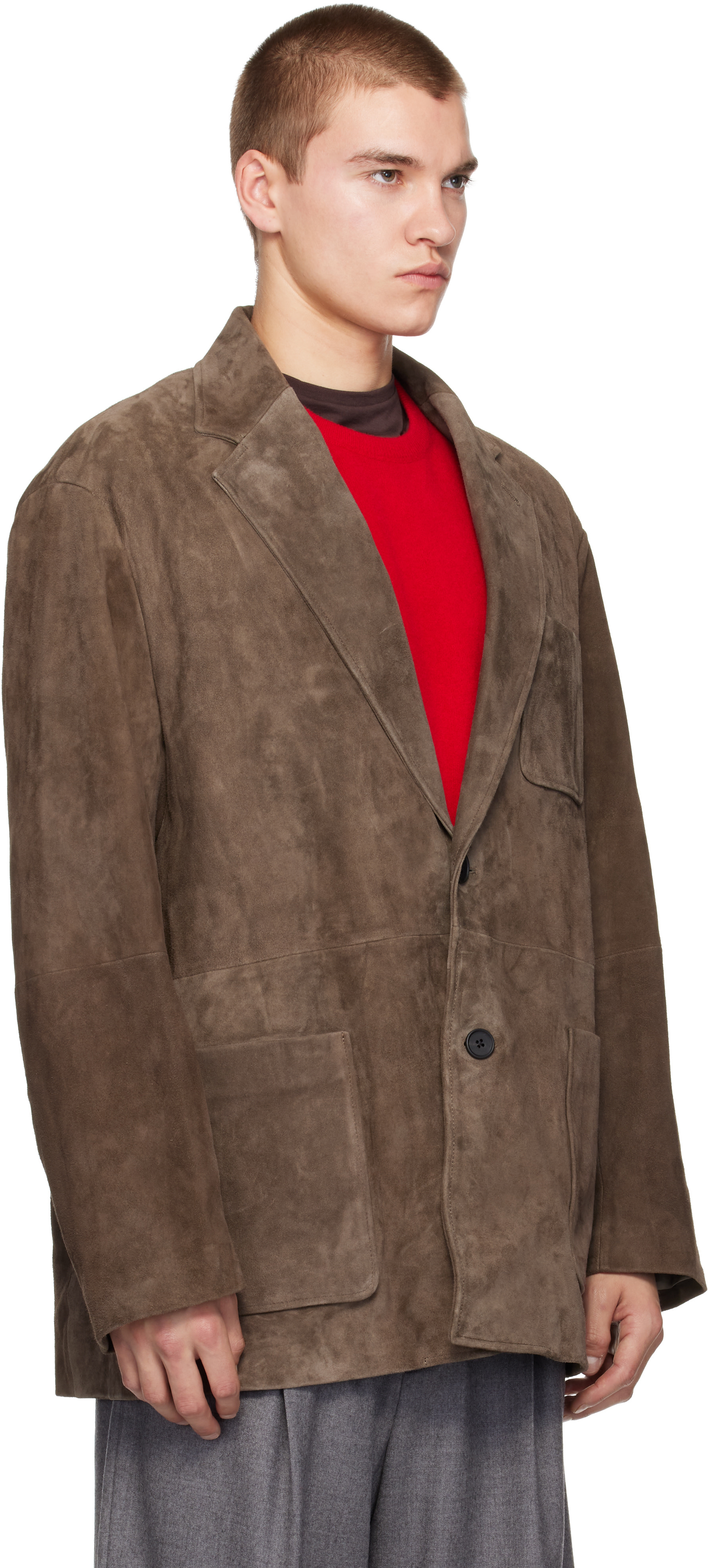 ssstein - Brown Goat Suede Blazer