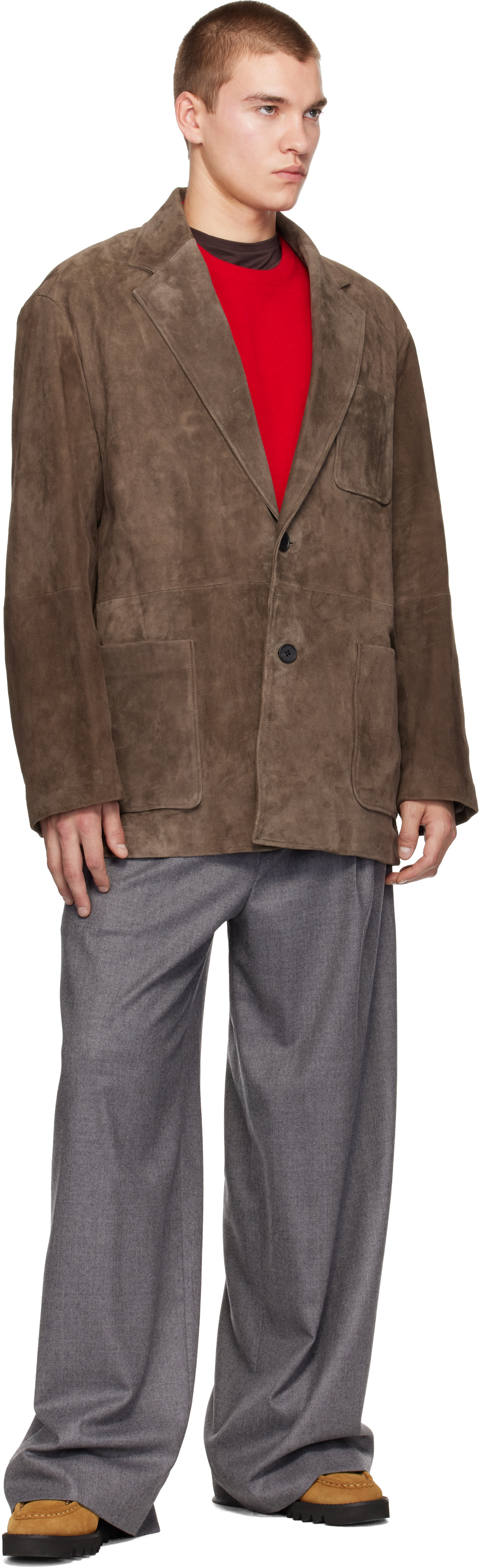 ssstein - Brown Goat Suede Blazer
