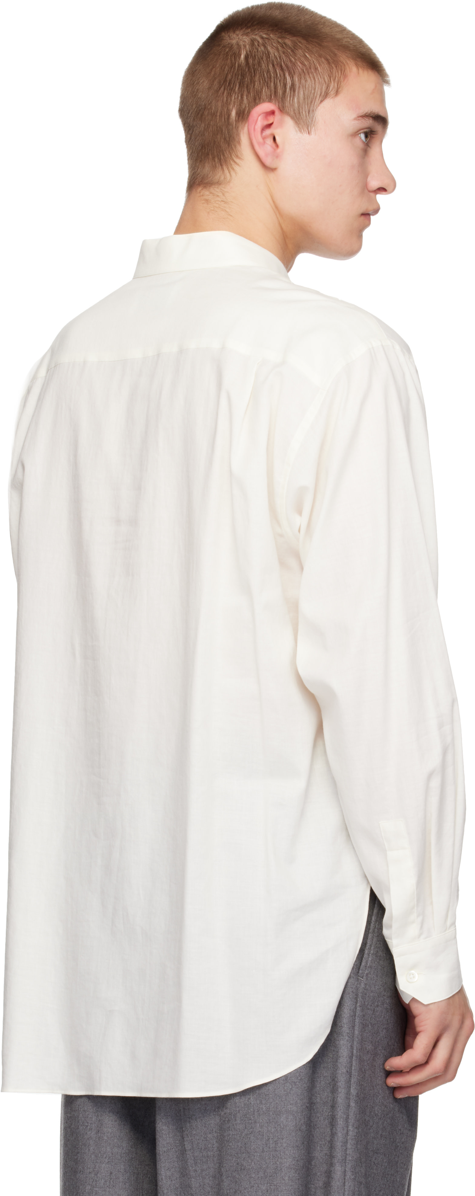 ssstein - Off-White Cotton Silk Oversized LS Shirt