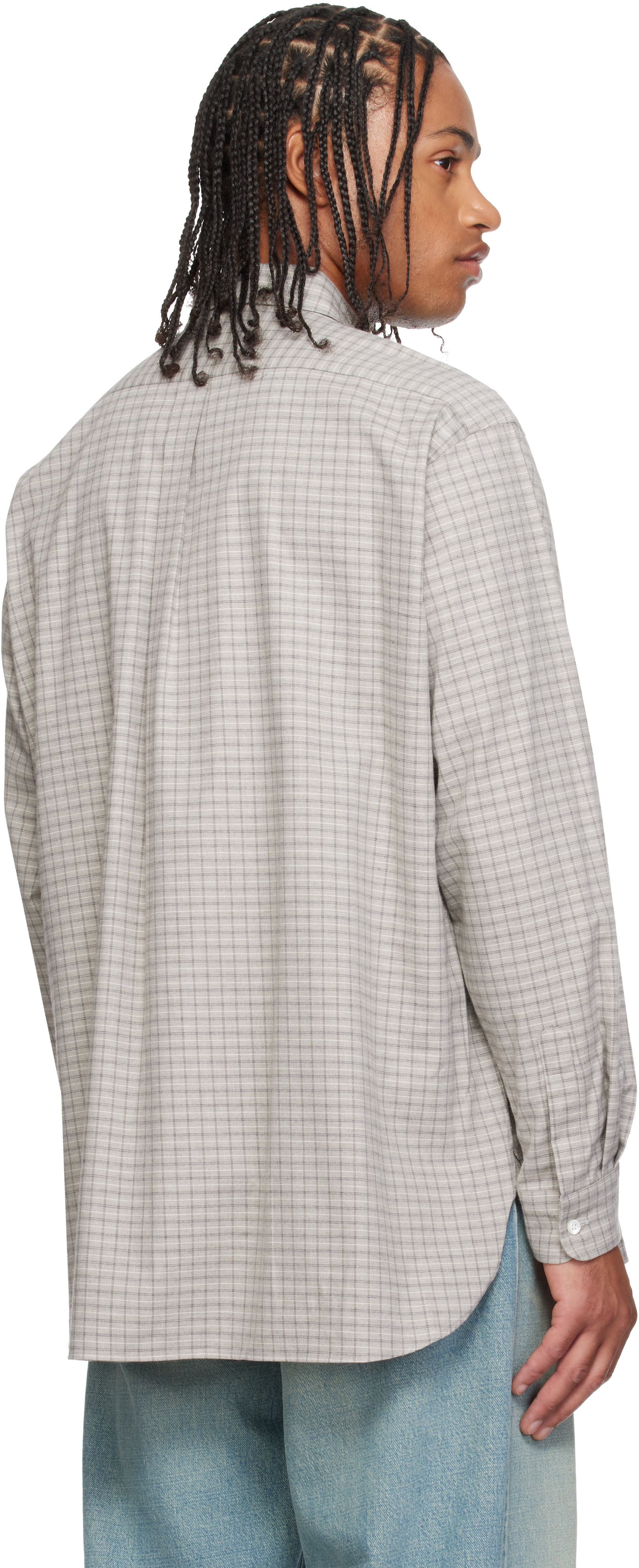 ssstein - Gray Oversized Regular Collar Shirt