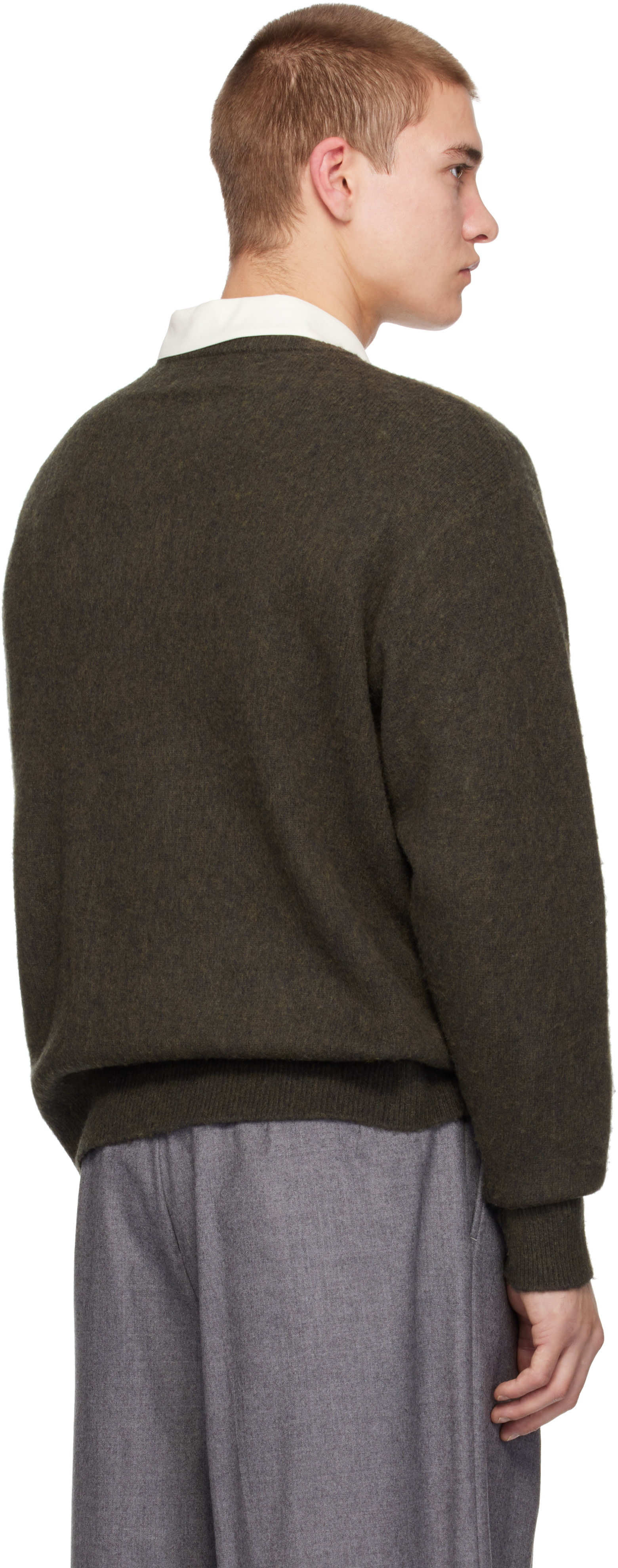 ssstein - Khaki Argyle Crewneck Sweater