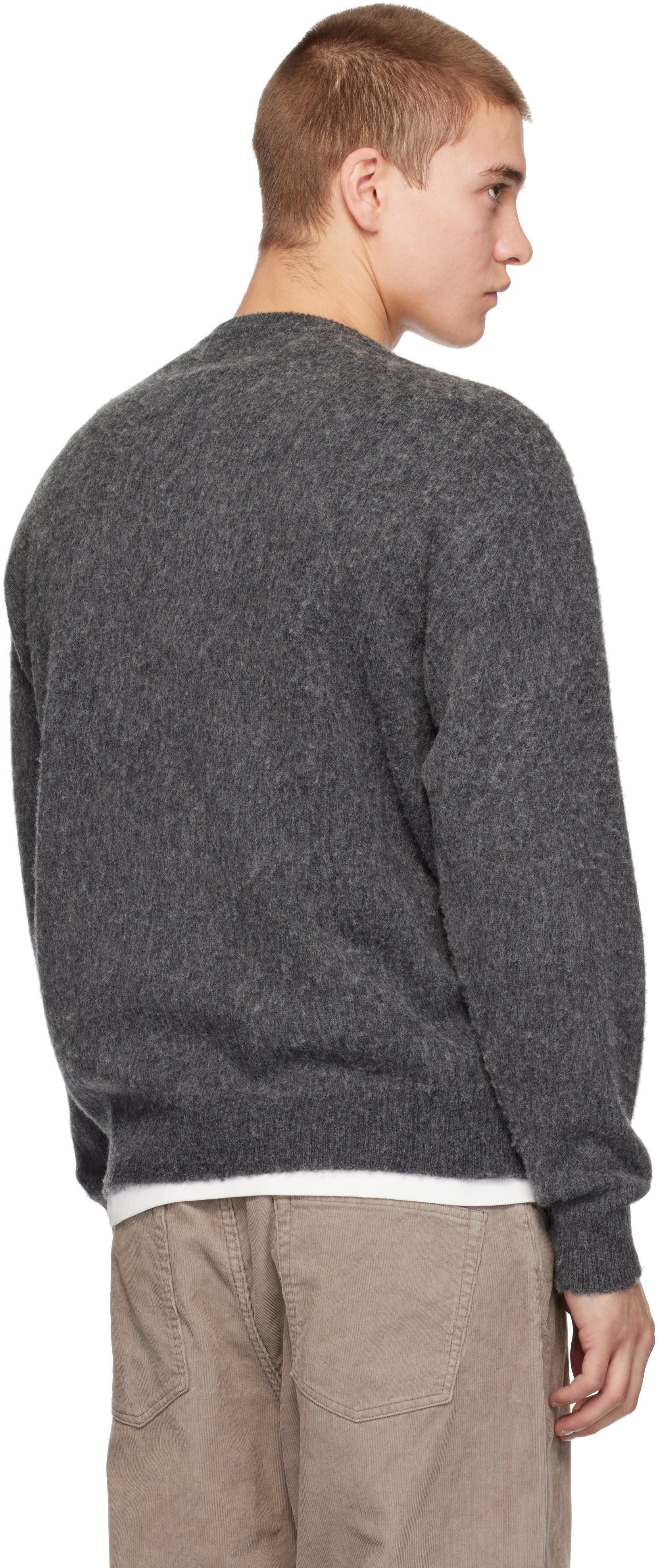 ssstein - Gray Argyle Crewneck Sweater