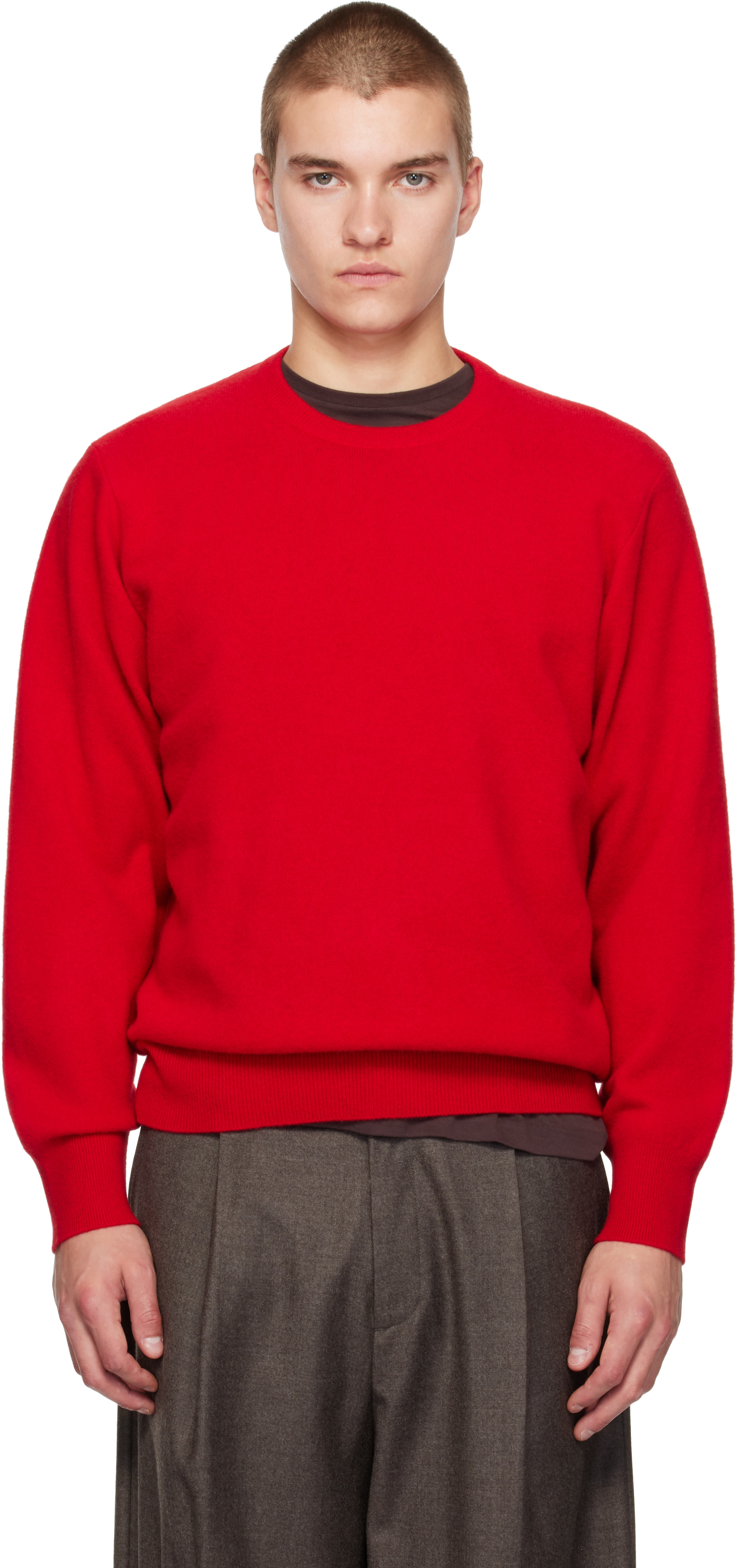 ssstein - Red Extra Fine Wool Crewneck Sweater