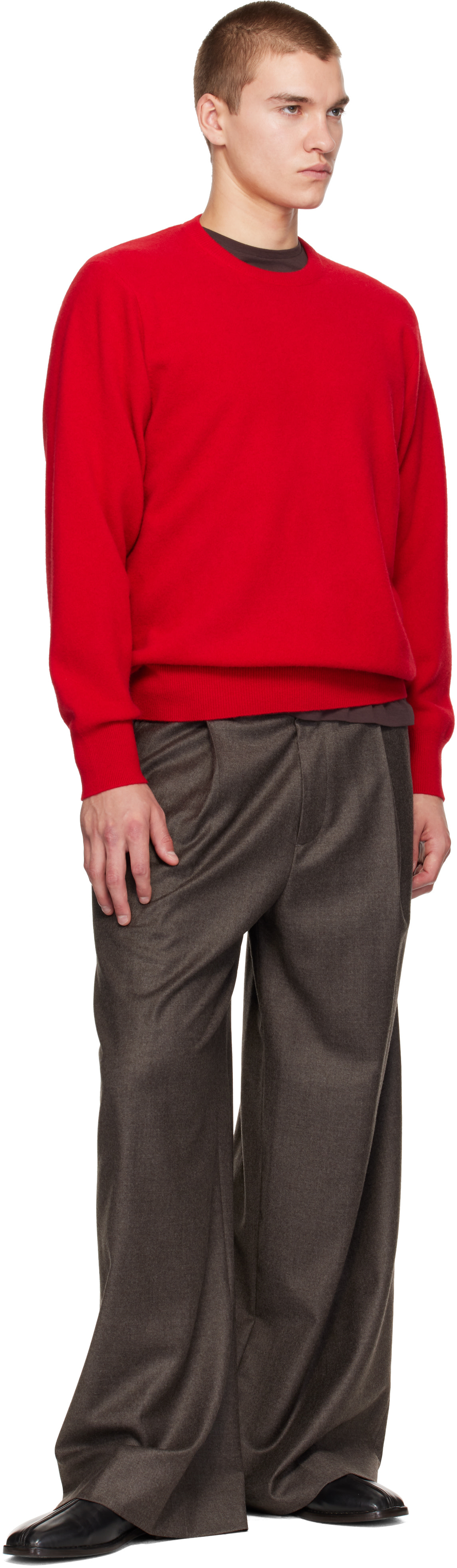 ssstein - Red Extra Fine Wool Crewneck Sweater