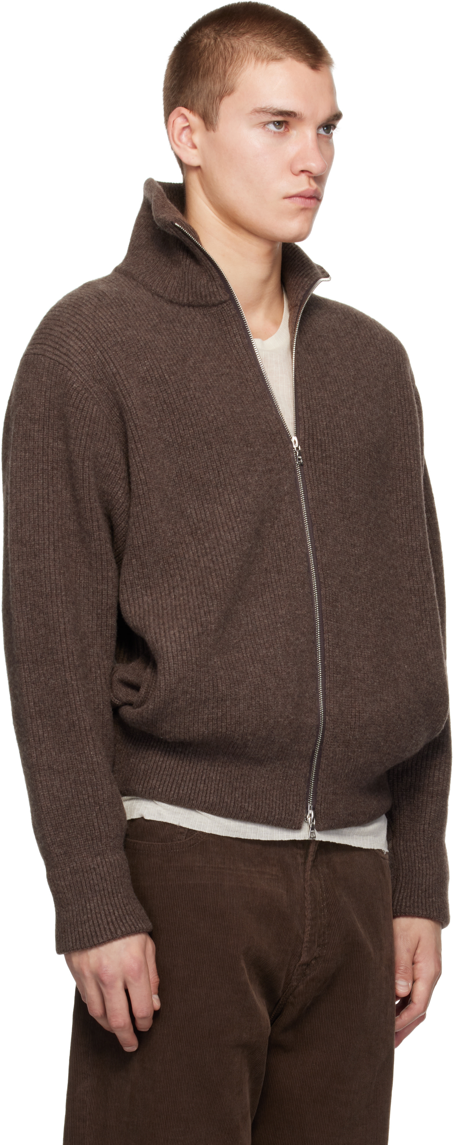 ssstein - Brown Extra Fine Wool Drivers Sweater