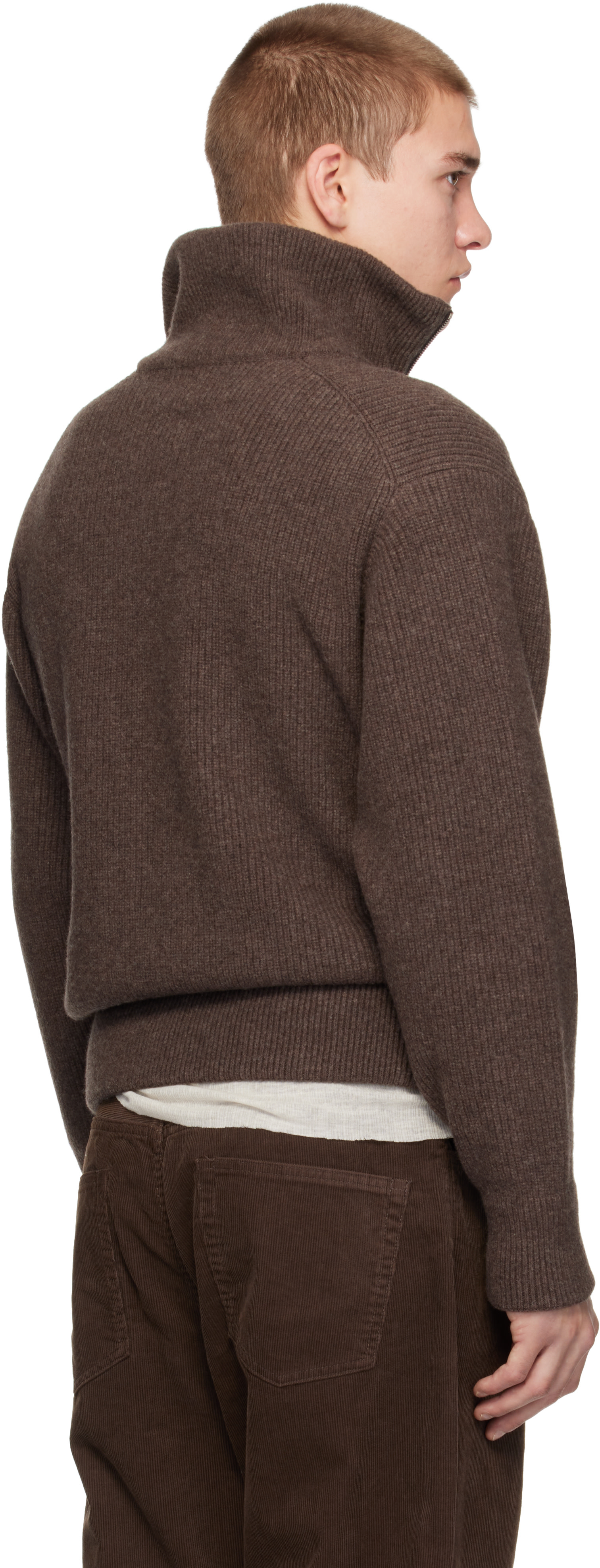 ssstein - Brown Extra Fine Wool Drivers Sweater