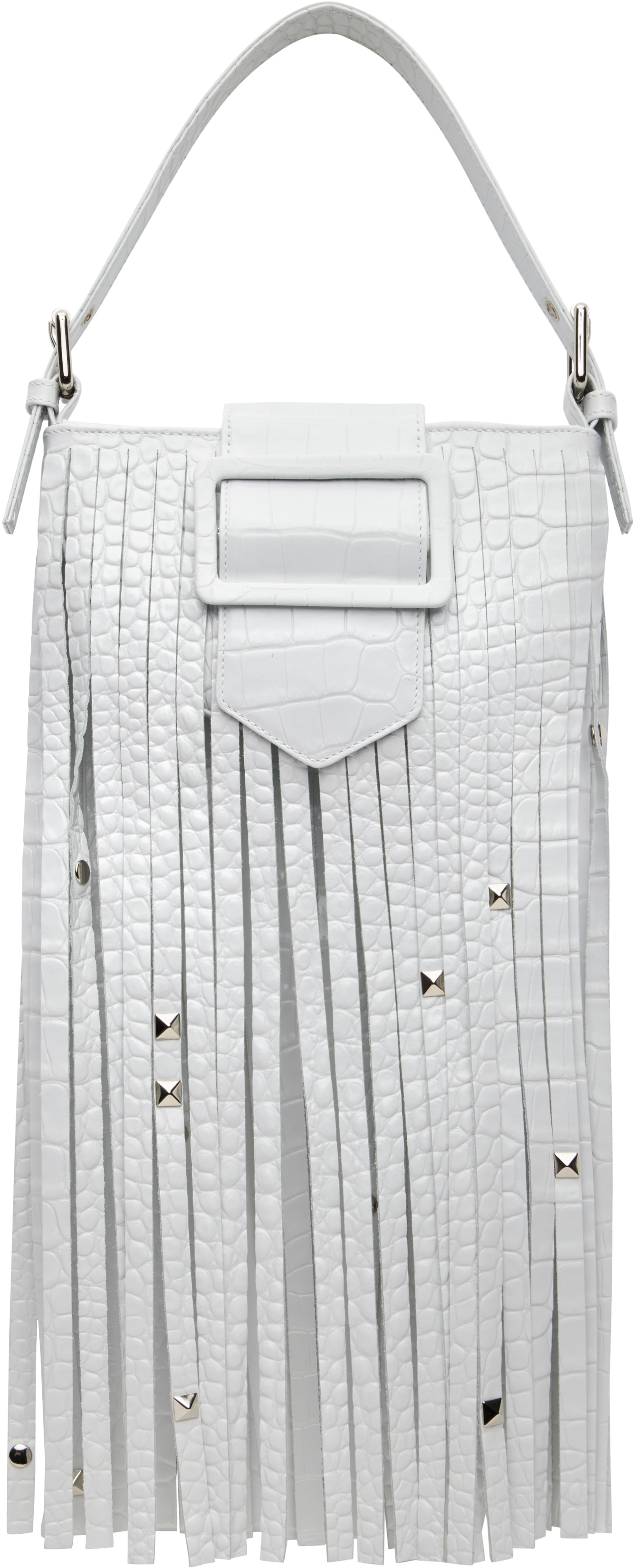 VAQUERA - Mini sac blanc à franges