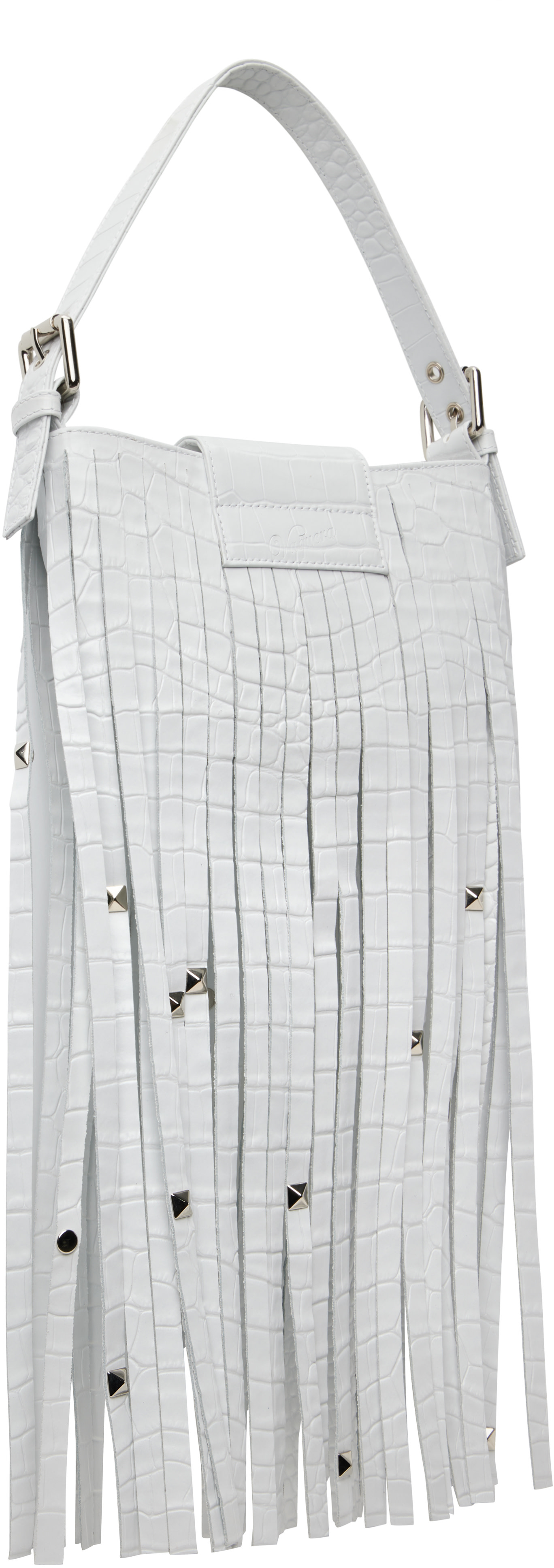 VAQUERA - Mini sac blanc à franges