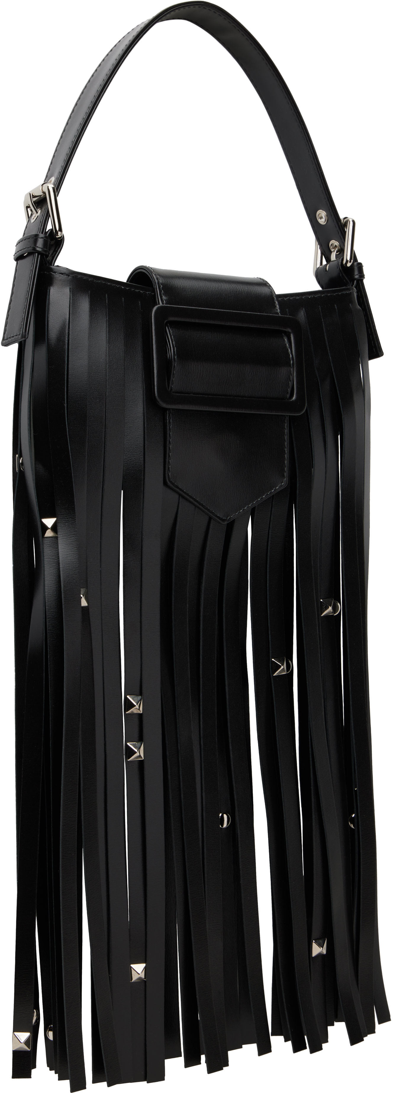 VAQUERA - Mini sac noir à franges