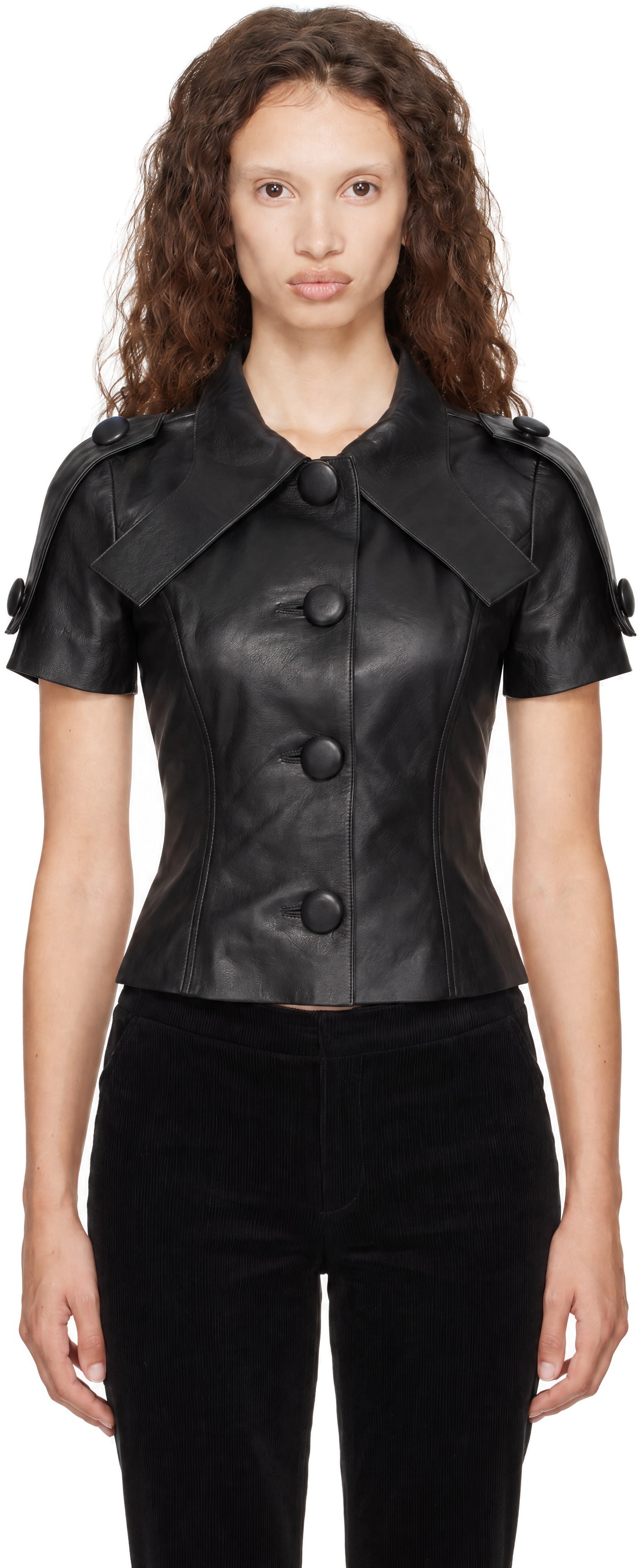 VAQUERA - Black Leather Top