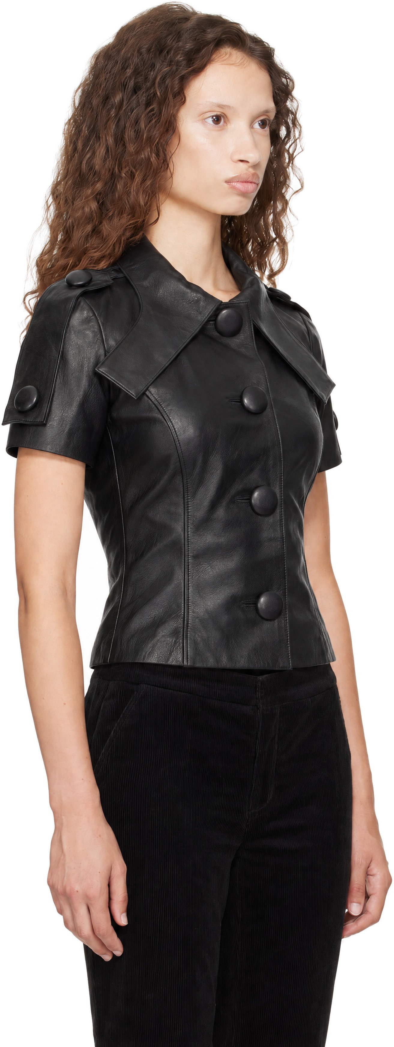 VAQUERA - Black Leather Top