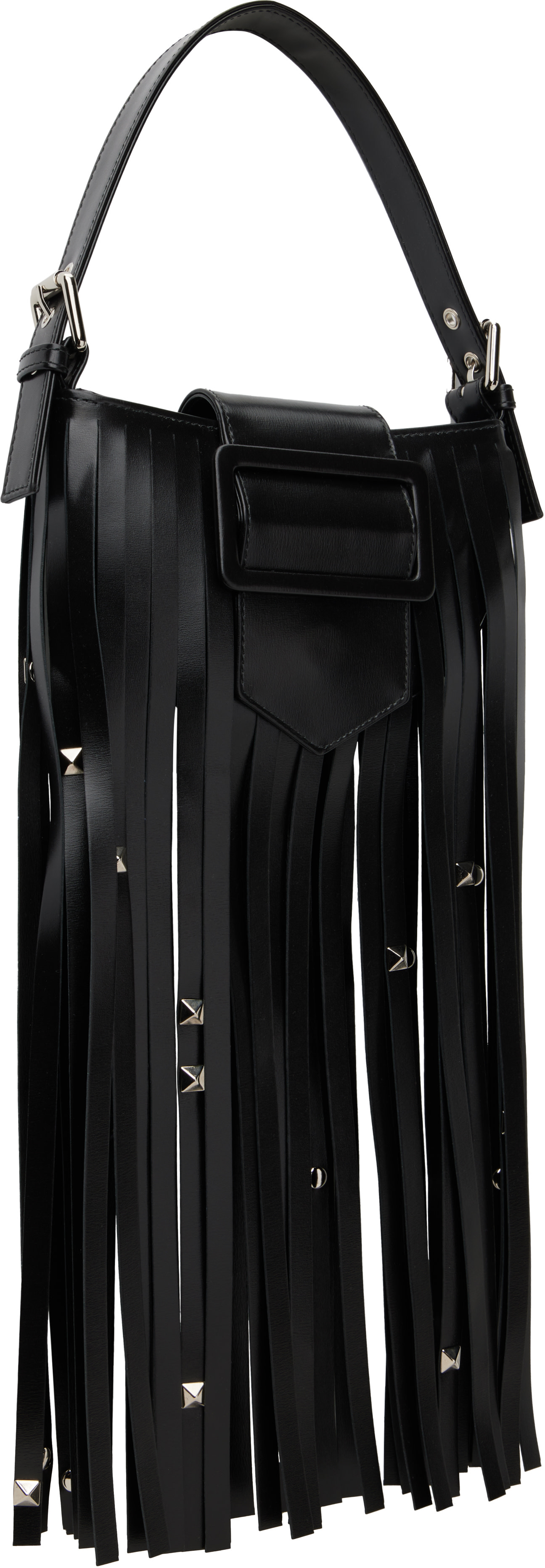 VAQUERA - Mini sac noir à franges
