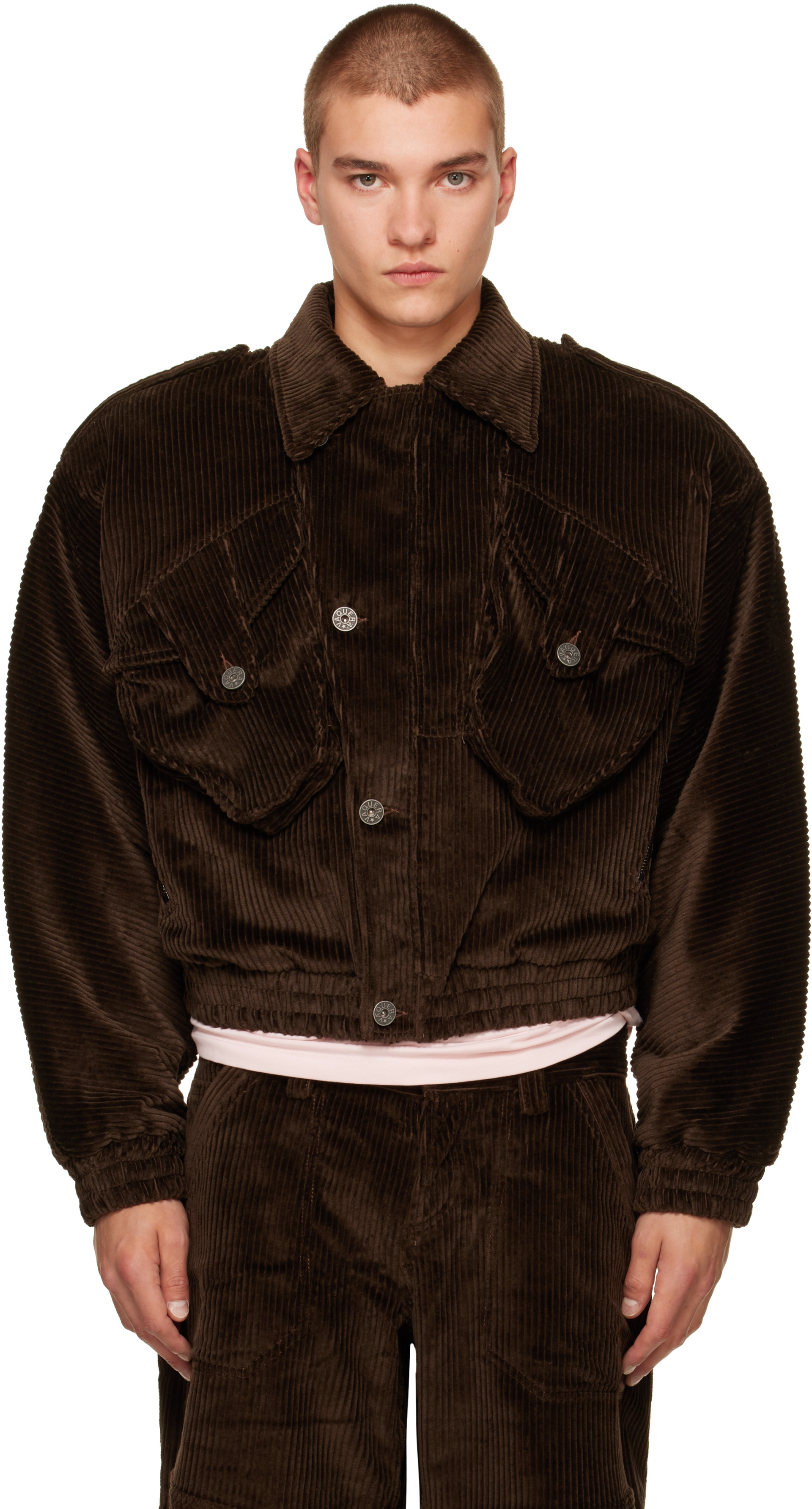 VAQUERA - Brown Quilted Corduroy Jacket