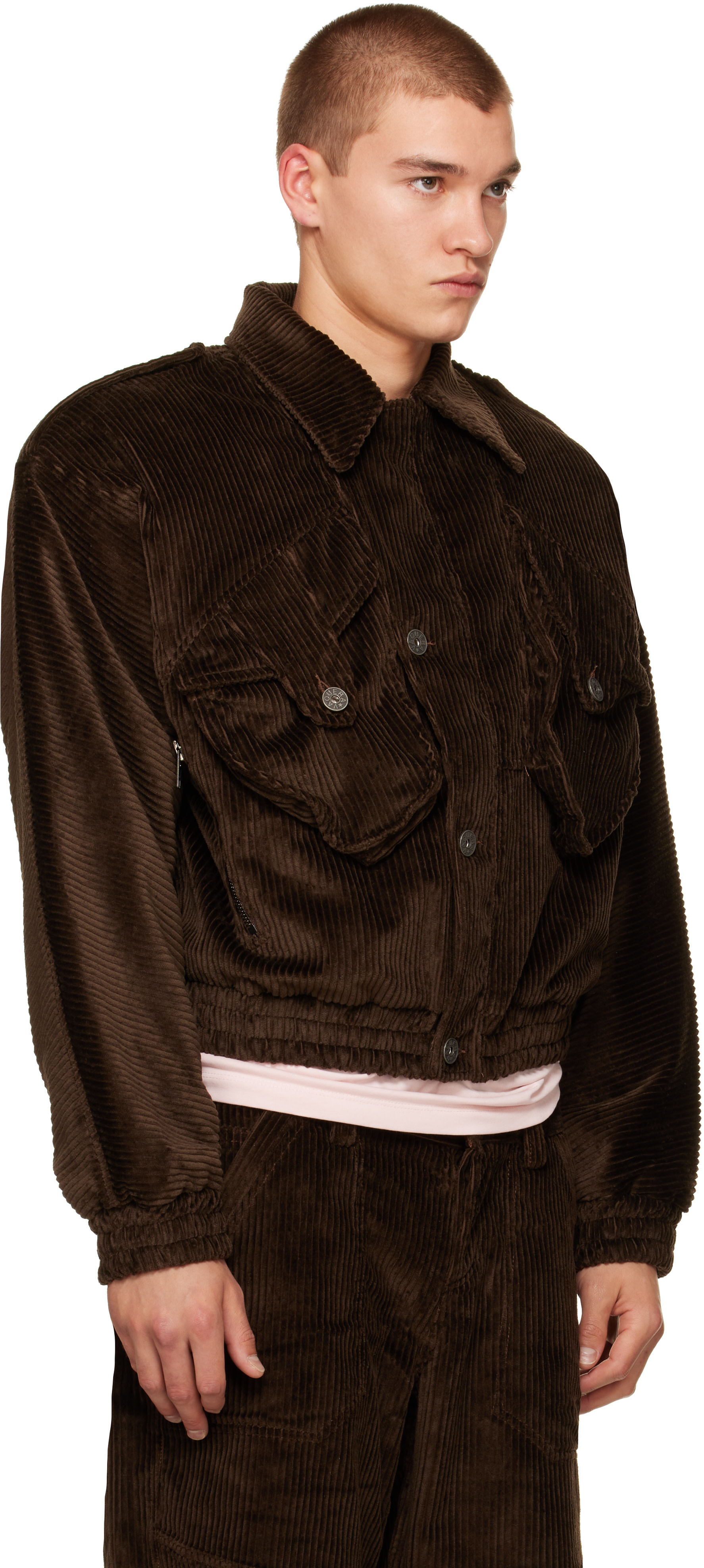 VAQUERA - Brown Quilted Corduroy Jacket