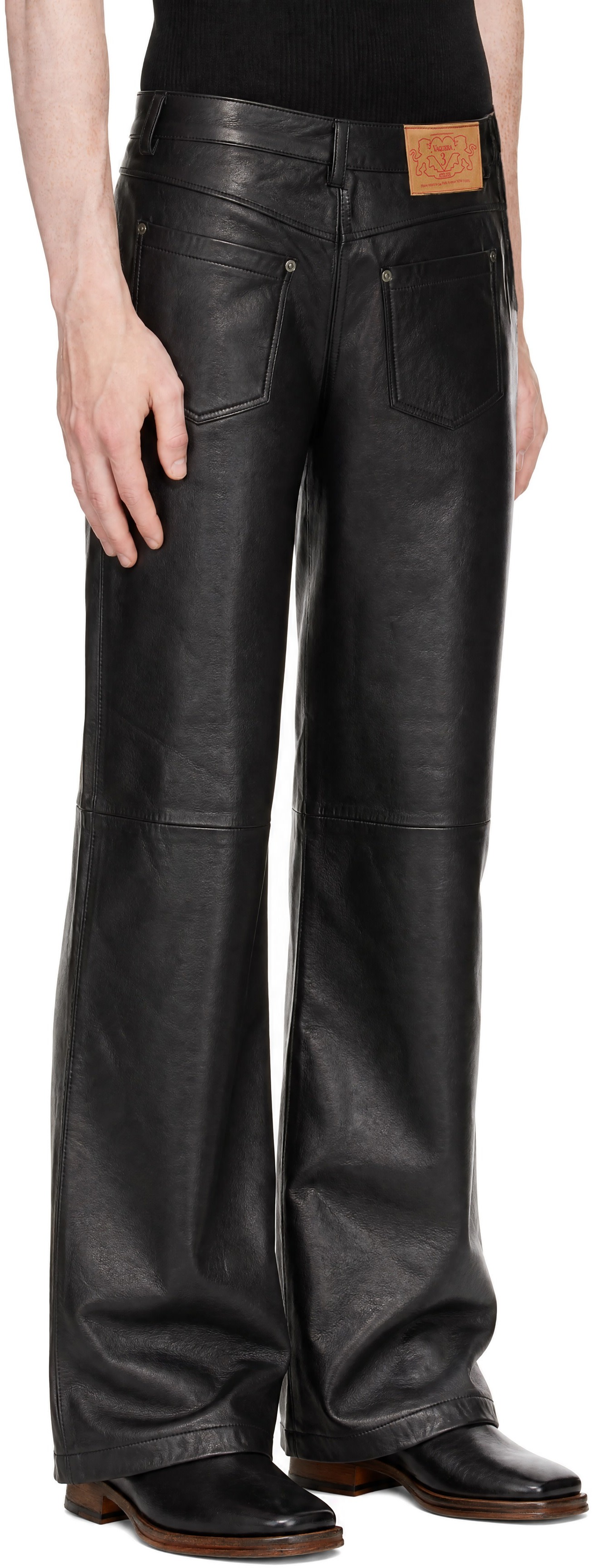 VAQUERA - Black Backwards Leather Pants