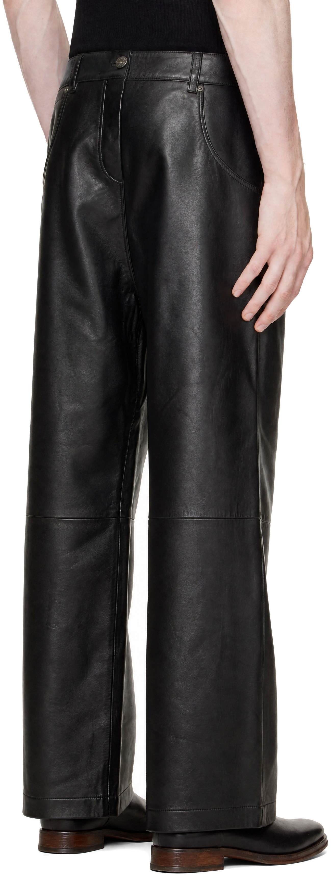 VAQUERA - Black Backwards Leather Pants