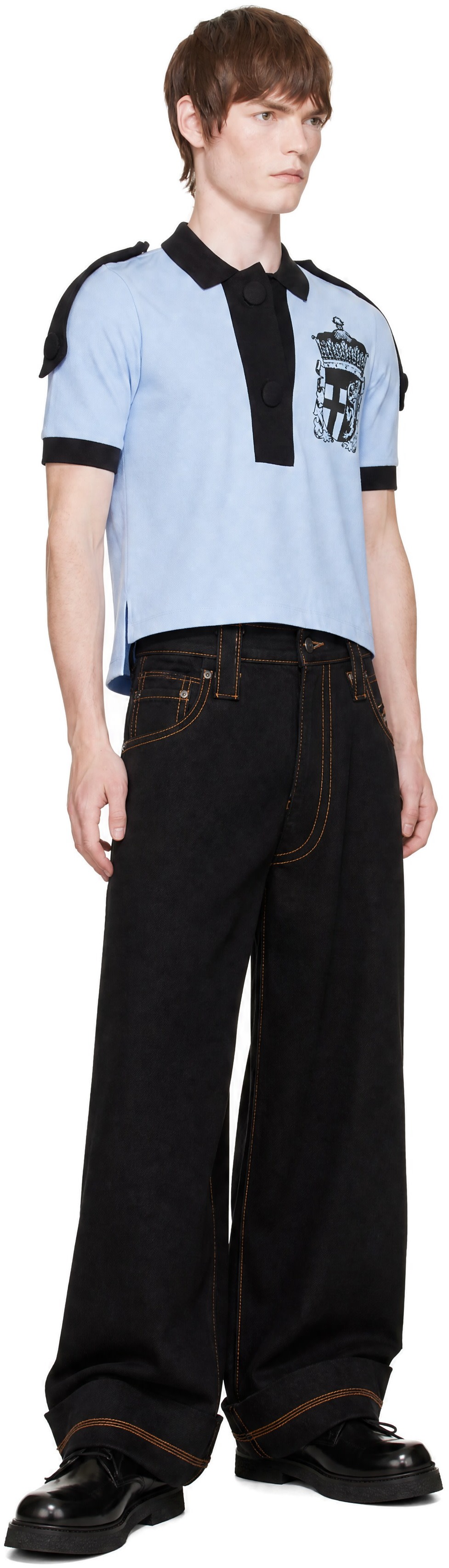 VAQUERA - Blue Crest Knit Polo