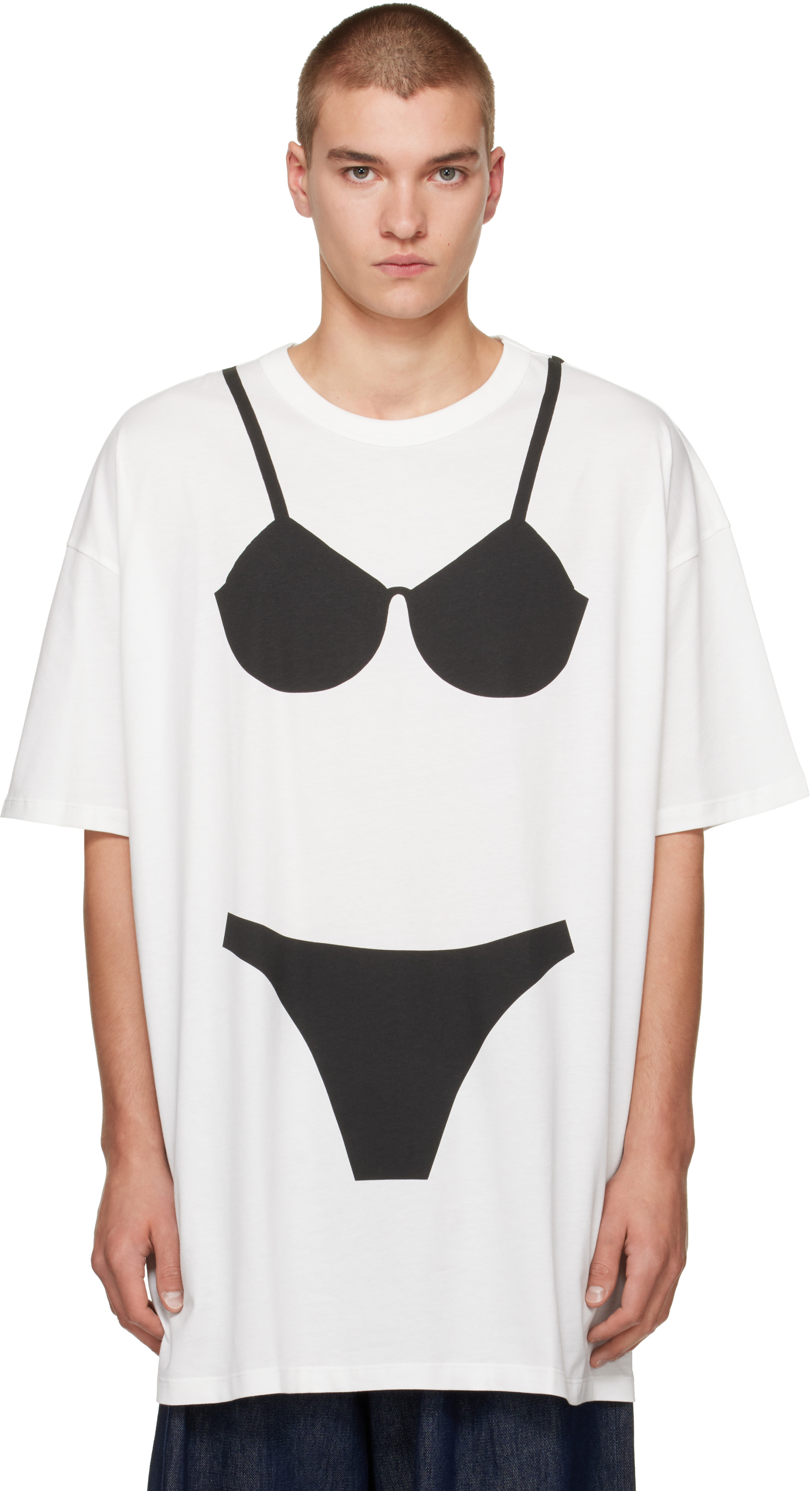 VAQUERA: ホワイト Trompe L'Oeil Tall Tシャツ | SSENSE 日本