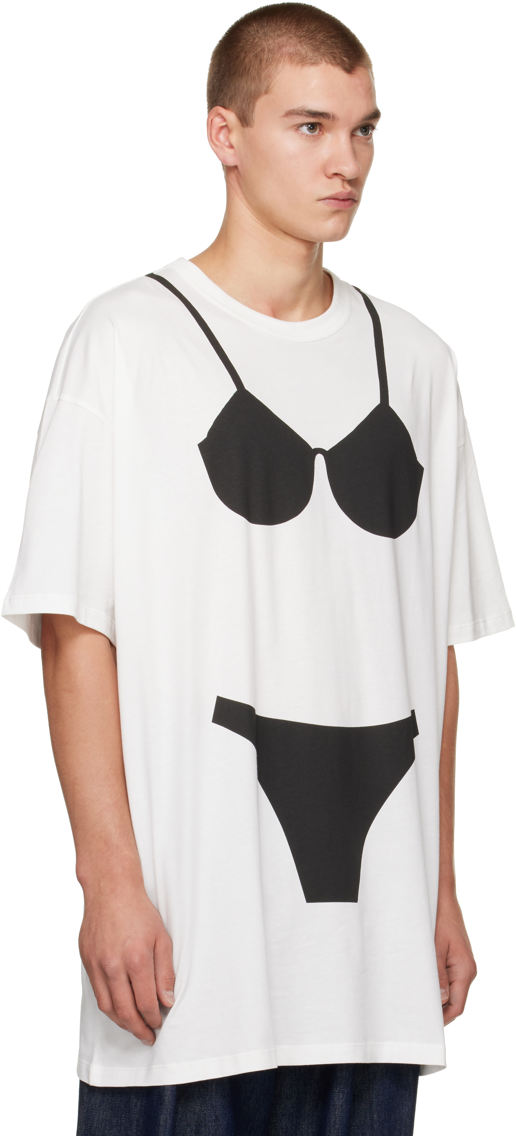 VAQUERA: ホワイト Trompe L'Oeil Tall Tシャツ | SSENSE 日本
