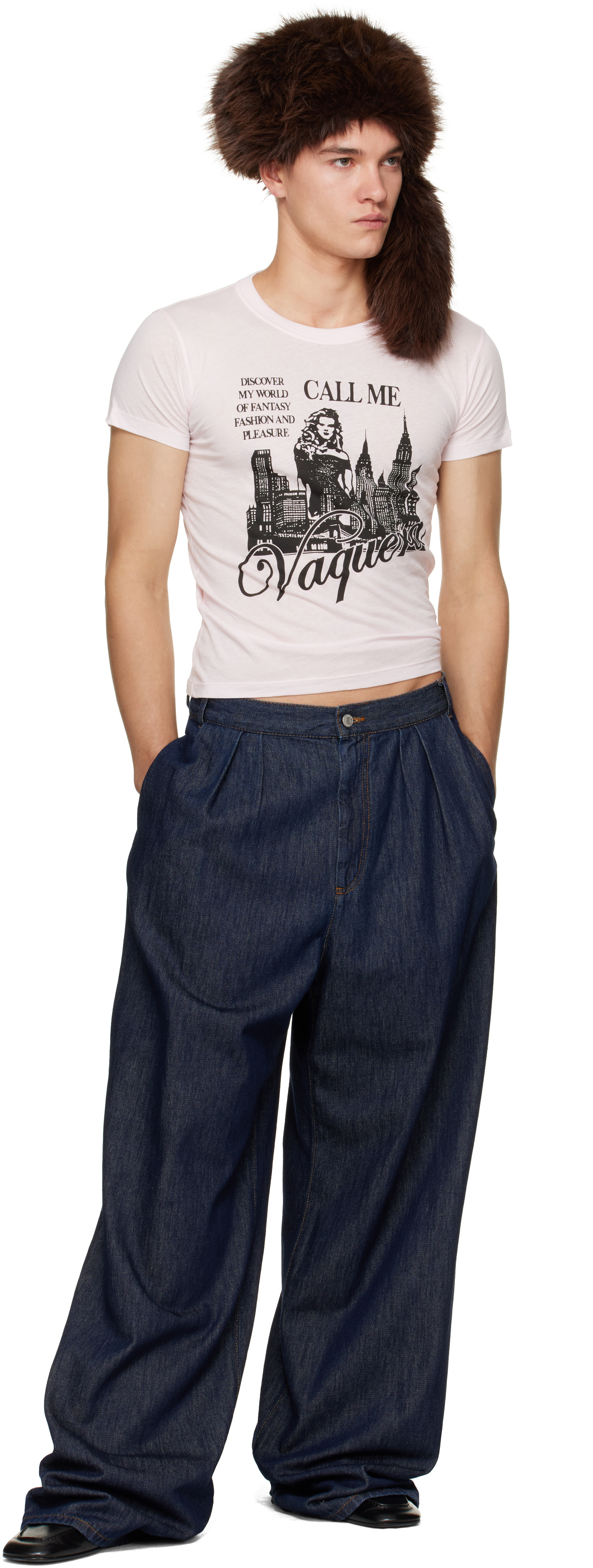 VAQUERA: Pink 'Call Me' T-Shirt | SSENSE