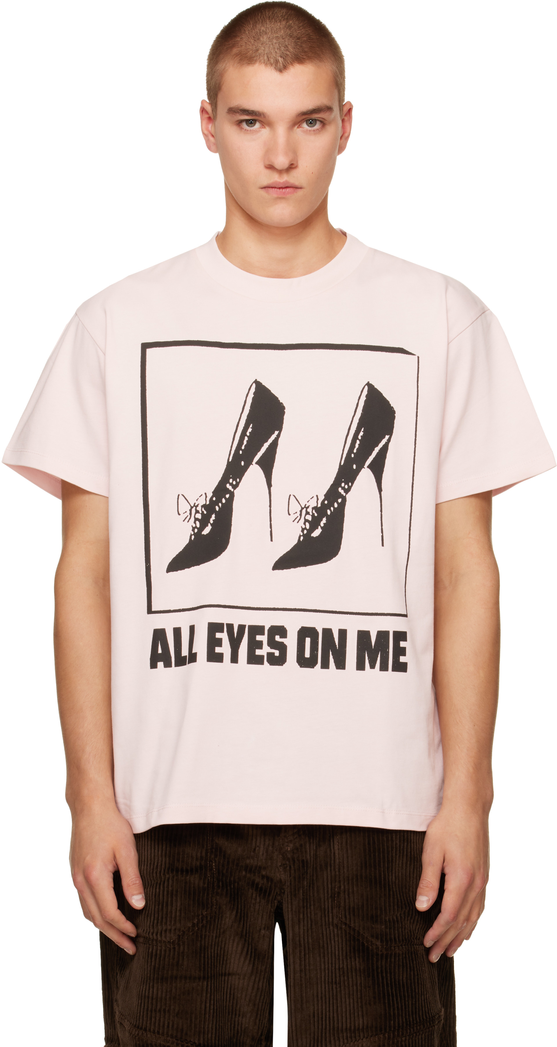 VAQUERA: Pink 'All Eyes On Me' T-Shirt | SSENSE