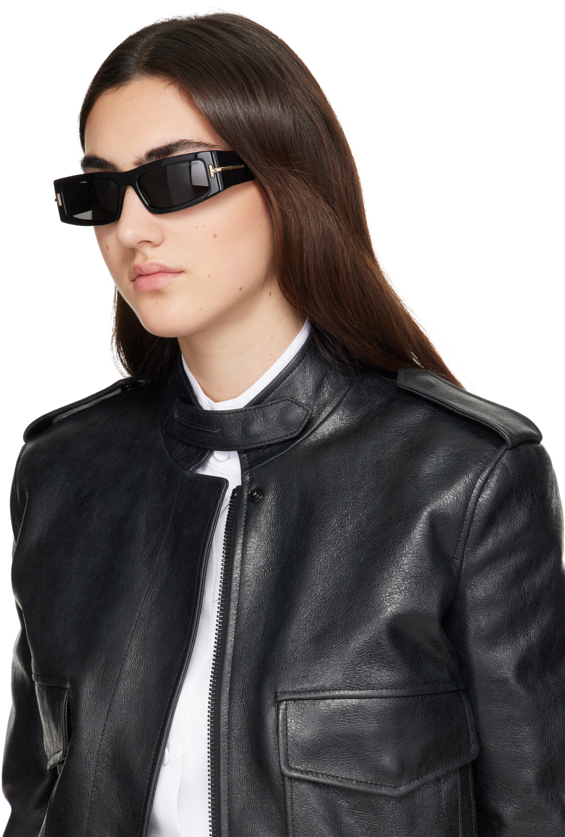 TOM FORD - Black Icon Rectangular Acetate Sunglasses