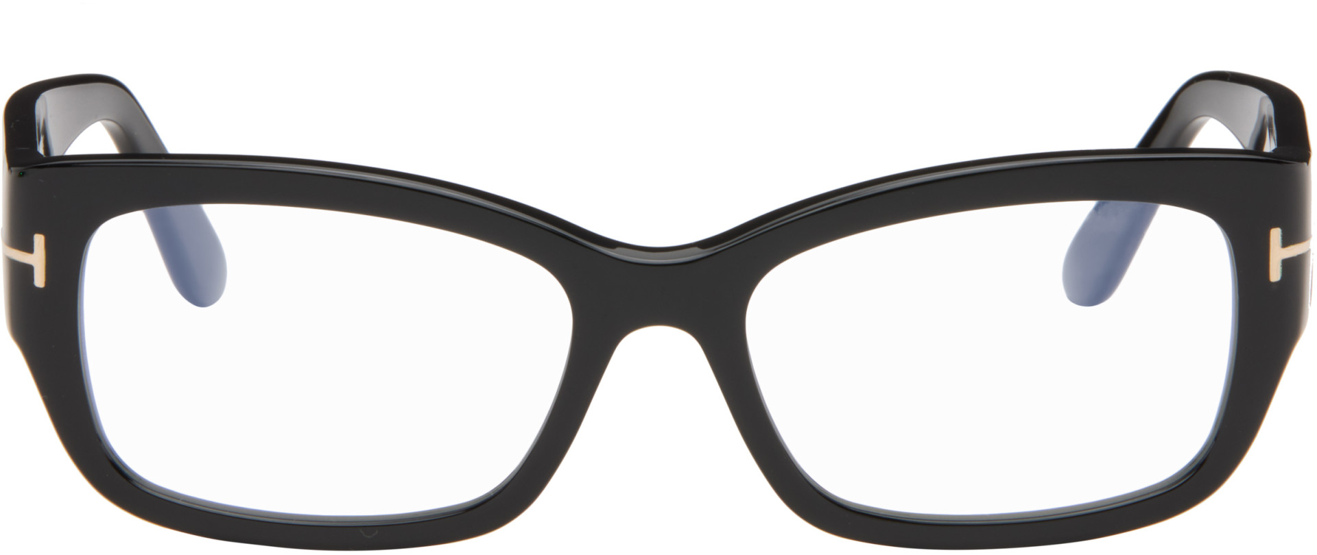 TOM FORD - 黑色 Rectangular Blue Block 眼镜