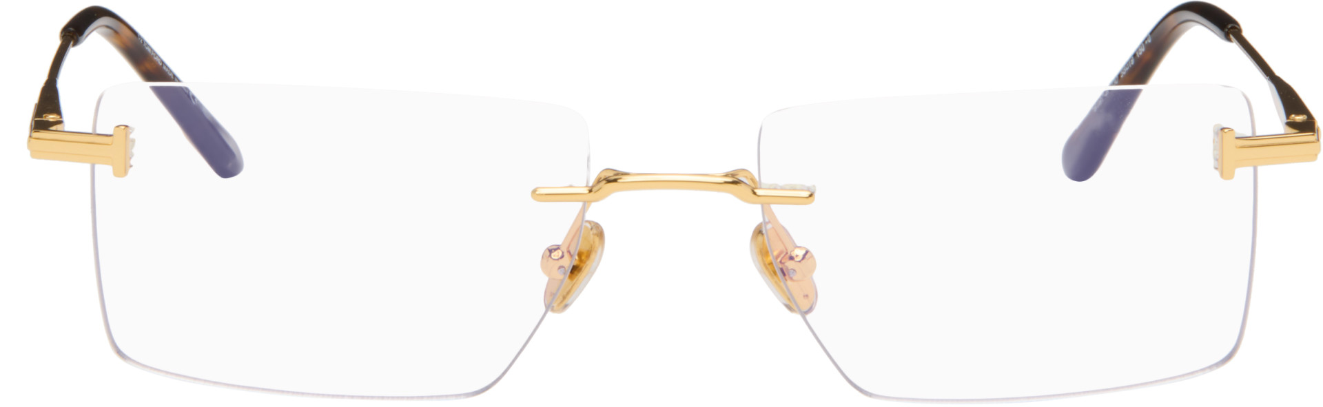 TOM FORD - Gold Rectangular Blue Light Glasses