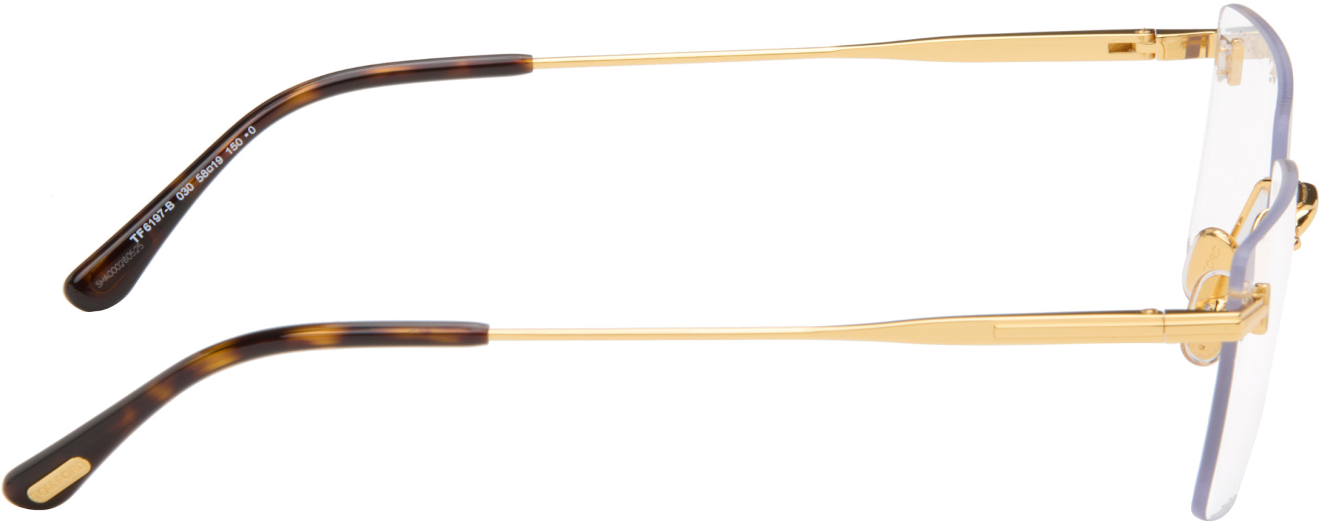 TOM FORD - Gold Rectangular Blue Light Glasses