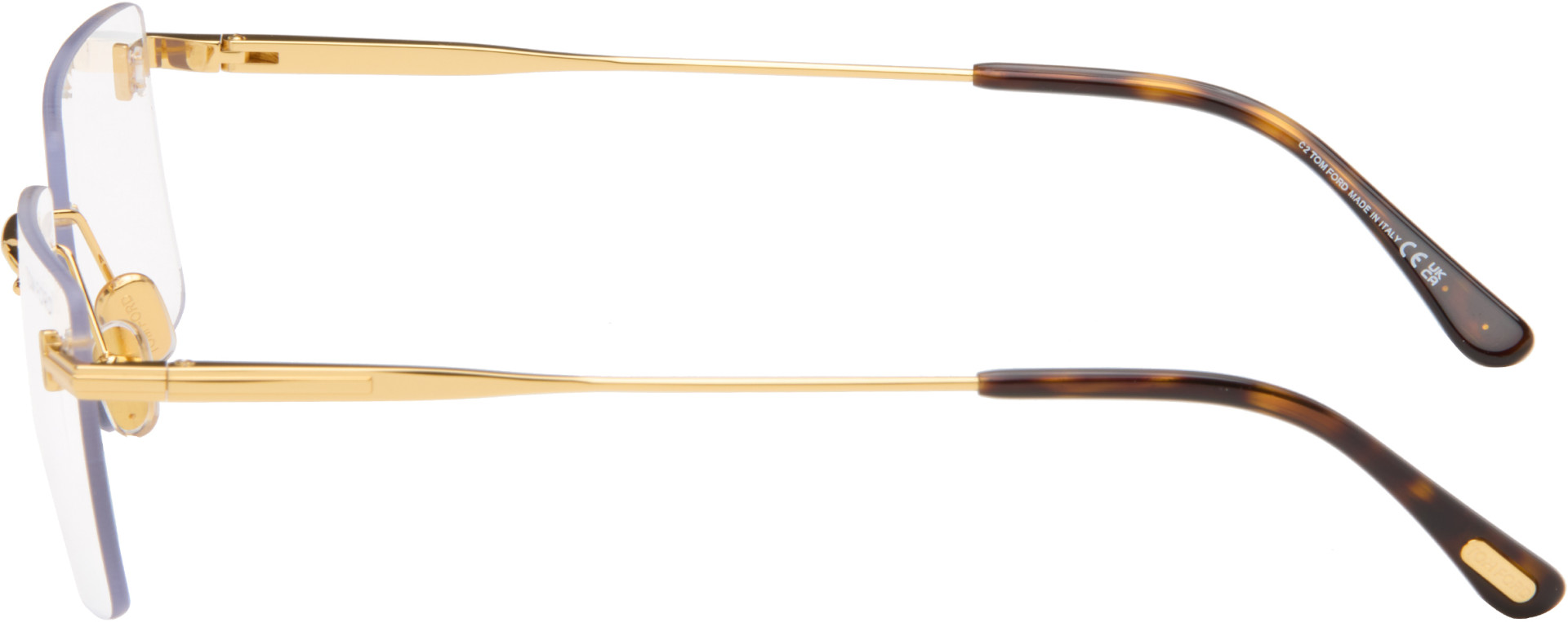 TOM FORD - Gold Rectangular Blue Light Glasses