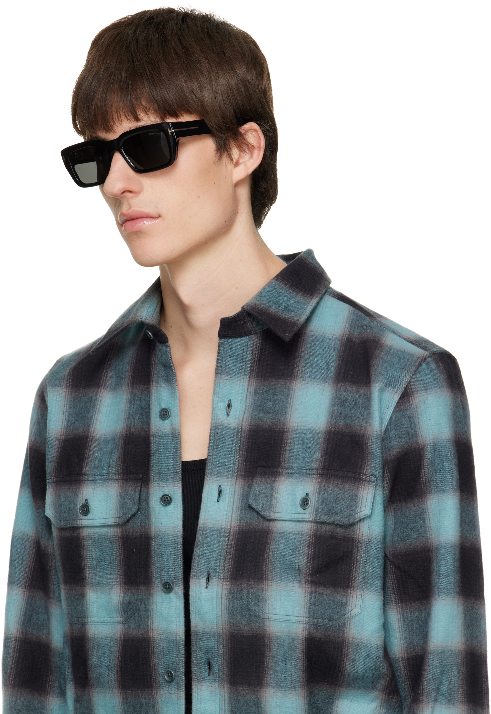 TOM FORD - Black Icon Rectangular Sunglasses